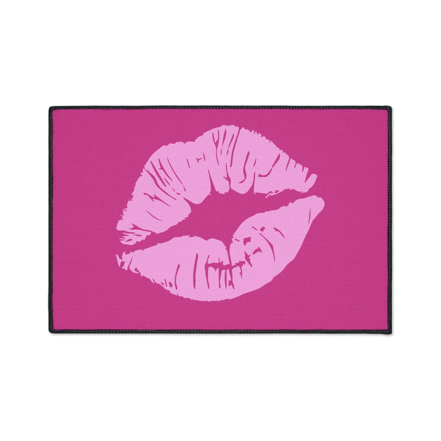 Decorative Heavy Duty Non-Slip Floor Mat Stylish Design Perfect for Entryway Kitchen Décor Pink Kissy Lips Design Rug Lipstick Bathroom Mat