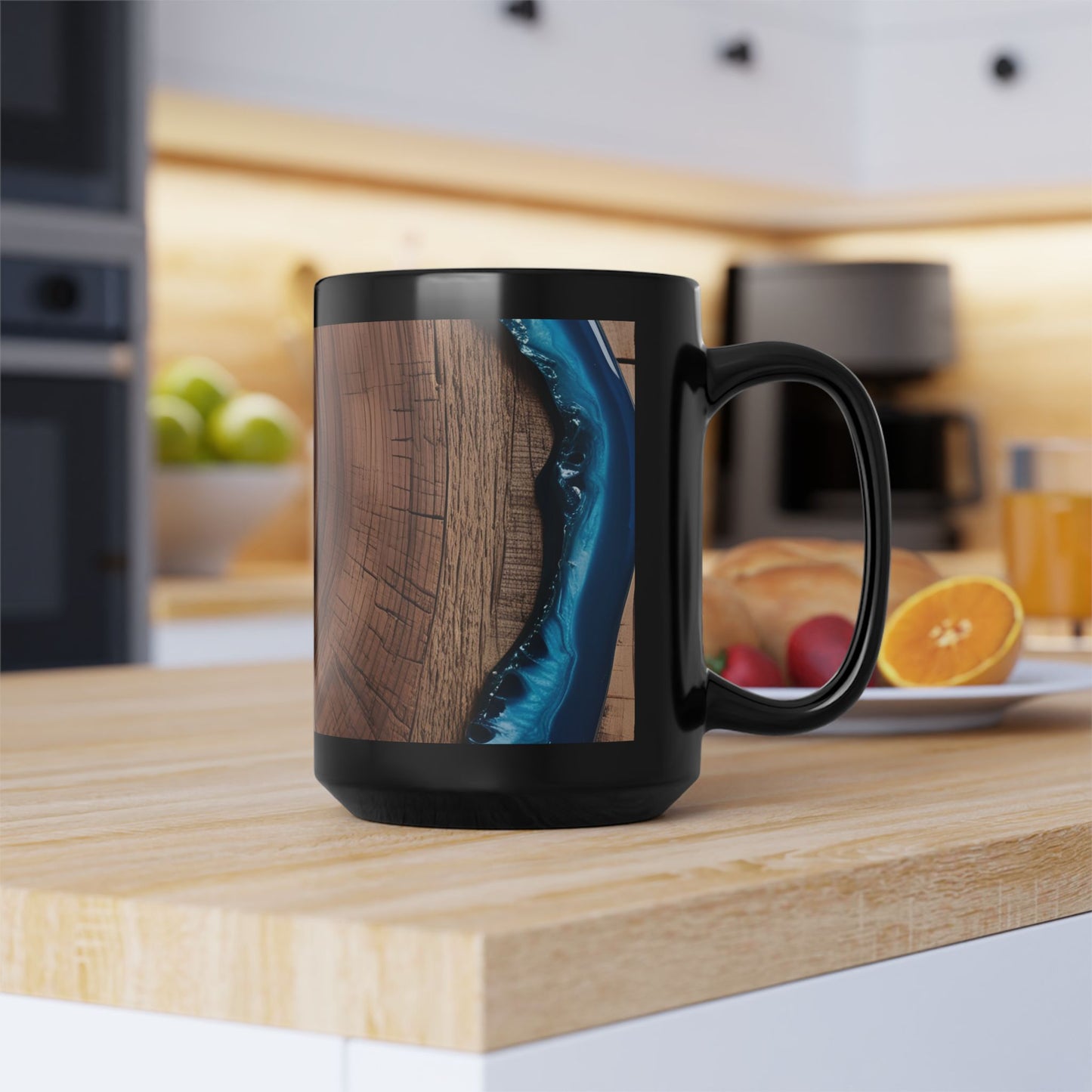 Ceramic Coffee Mug Wood-Inspired Image Nature Lover Ceramic Teacup Gardener Gift Colorful Unique Wave-look 15oz Ceramic Mug