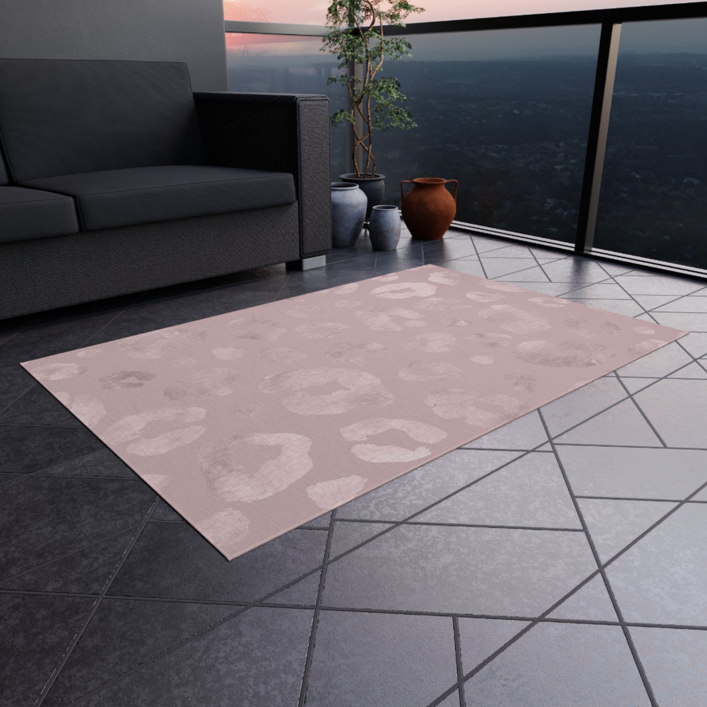 Pink Chenille Outdoor Rug with No-Skid Backing Cozy Outdoor Carpet Patio Decor Gazebo Beachy Rug Pool Area Decor Dusty Rose Kitchen Carpet