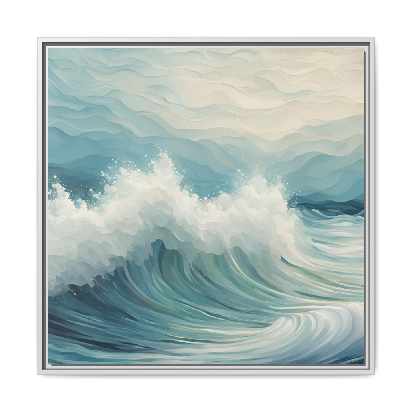 Modern Abstract Wave Design Unique Framed Canvas Wall Art Ocean Beach Gift Nature Lover Gift Underwater Sea Lover Gift 3 frame colors