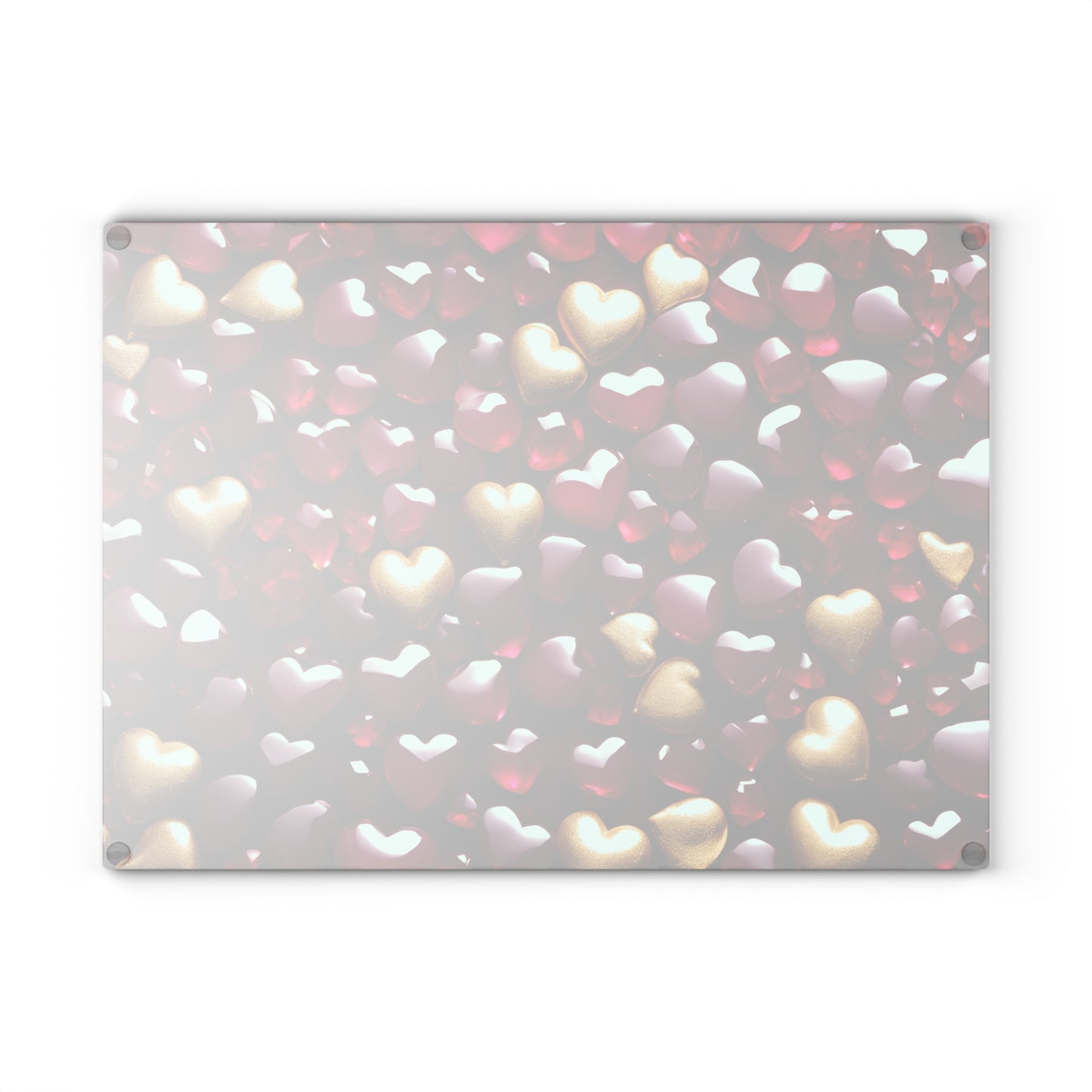 Kitchen Decor Glass Cutting Board Serving Tray with Heart Design Cutting Board Gift for Home Cook Charcuterie Board