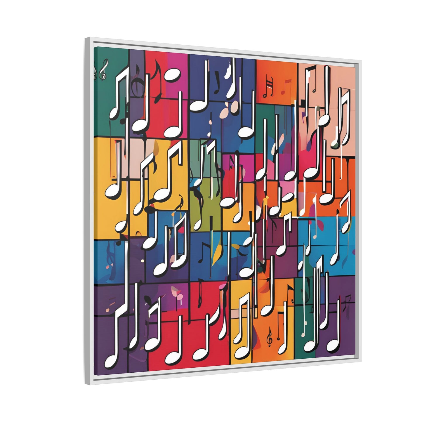 Modern Music-Themed Print Abstract Design Unique Framed Canvas Print Treble Clef Note Wall Art Music Lover Gift Decor 3 frame colors