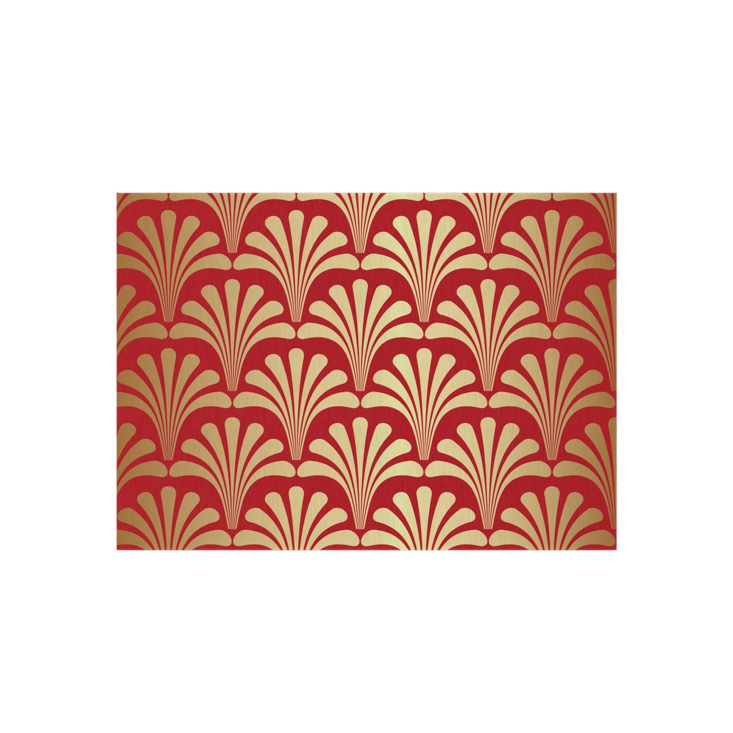 Chenille Outdoor Rug with No-Skid Backing Cozy Red and Gold Outdoor Carpet Patio Decor Gazebo Rug Pool Area Decor Outdoor Kitchen Rug