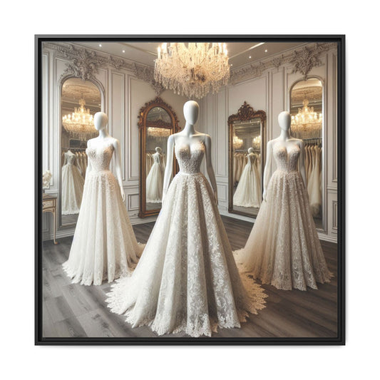 Fashion Formal Wedding Dress Framed Canvas Print Wall Art Unique Fashion Designer Style Haute Couture Fashionista Gift Decor 3 Frame Colors