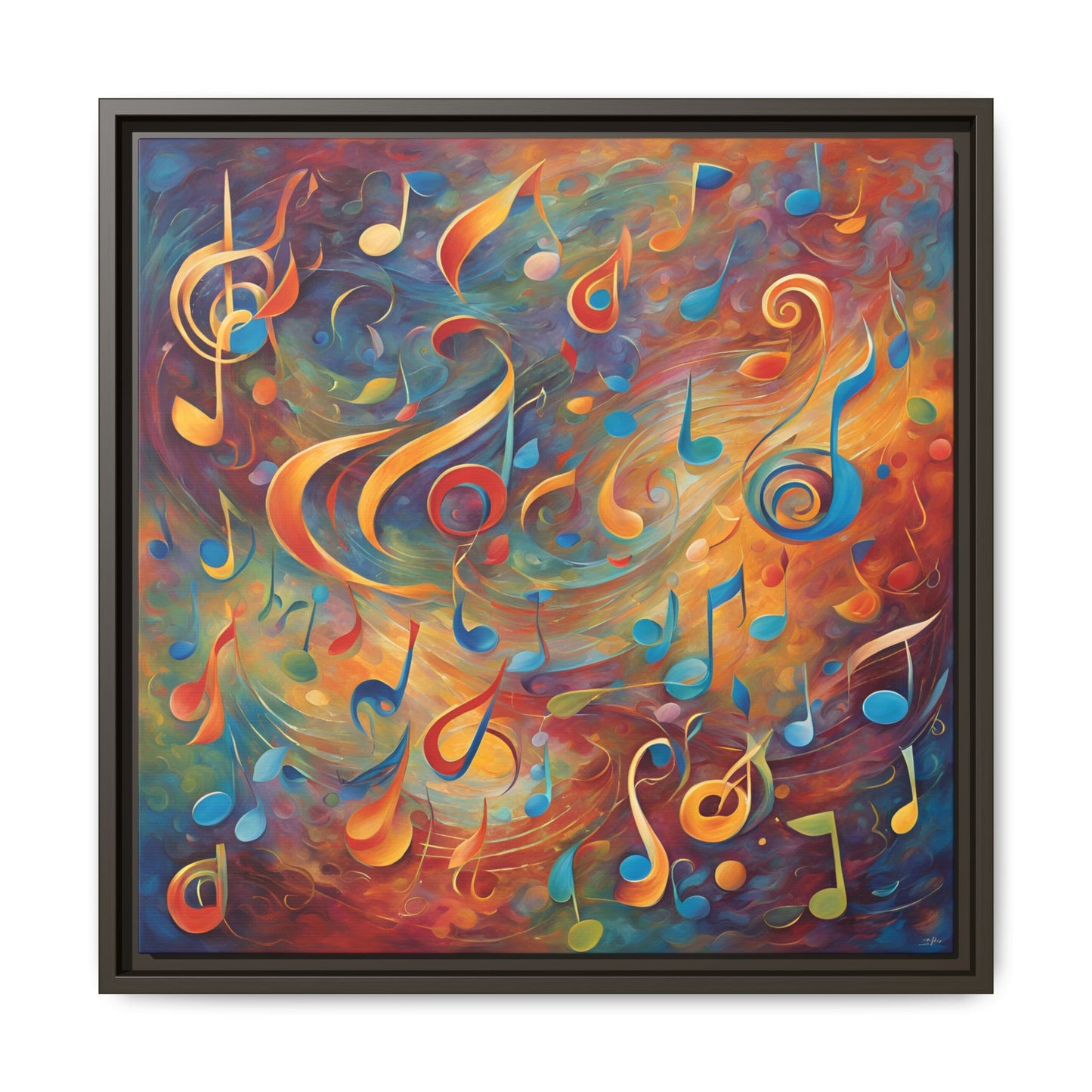 Modern Music-Themed Print Abstract Design Unique Framed Canvas Print Treble Clef Note Wall Art Music Lover Gift Decor 3 frame colors