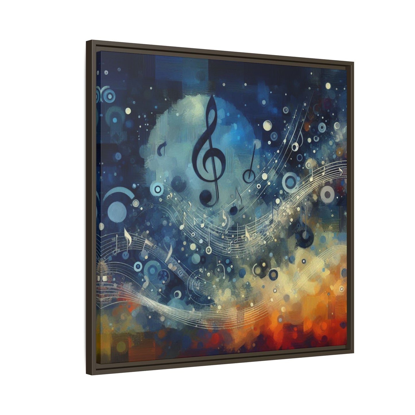 Modern Music-Themed Print Abstract Design Unique Framed Canvas Print Treble Clef Note Wall Art Music Lover Gift Decor 3 frame colors