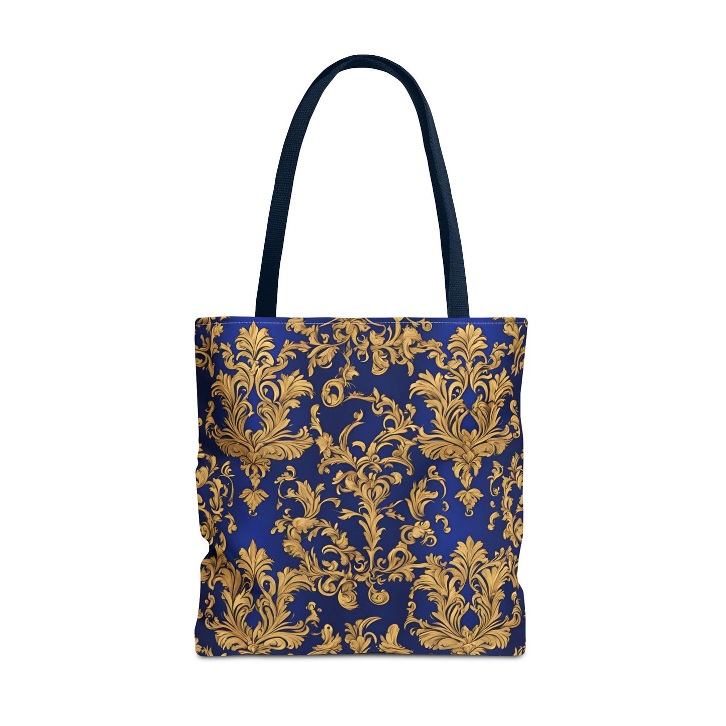 Elegant Royal Blue and Gold Damask Tote Bag | Carryall | Grocery Bag | Shopping Bag |
