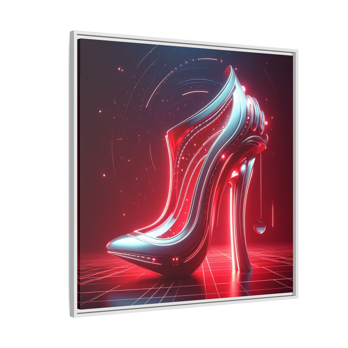 High Heel Shoe Framed Canvas Print Wall Art Unique Fashion Designer Style Haute Couture Shoe Lover Fashionista Gift Decor 3 Frame Colors