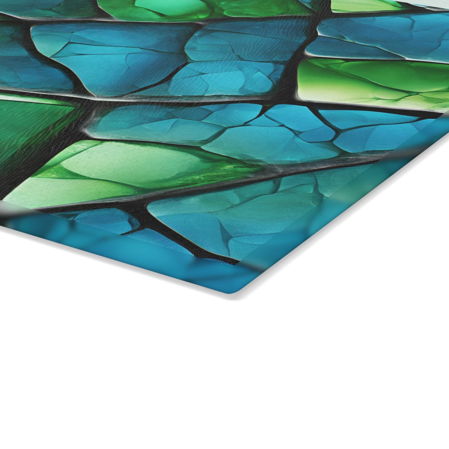 Kitchen Decor Glass Cutting Board Serving Tray with Crackle Design Cutting Board Gift for Home Cook Fun Glass Charcuterie Board