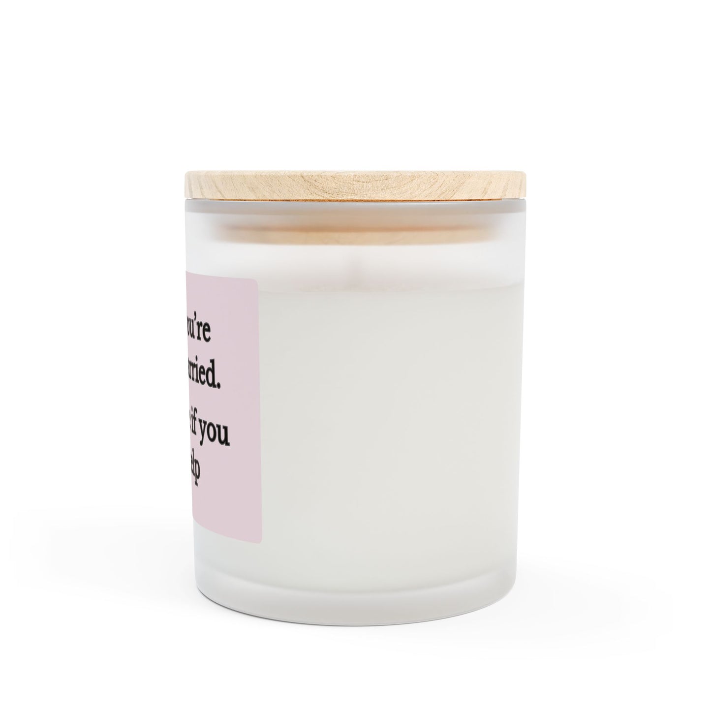 Artisanal Coconut Soy Frosted Glass Candle with Wooden Wick and Raw Maple Lid 11 oz Hand Poured Funny Wedding Candle Marriage Humor