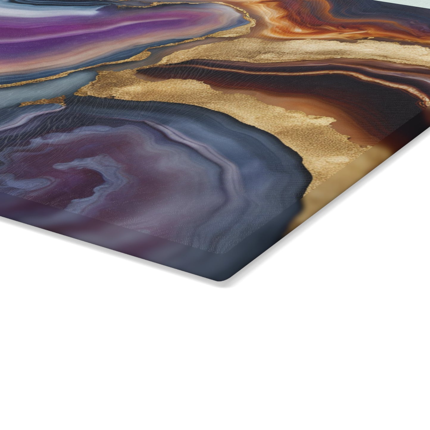 Kitchen Decor Glass Agate-Themed Image Unique Rock Lover Cutting Board Serving Tray Home Cook Gift Marble-look Glass Charcuterie Board