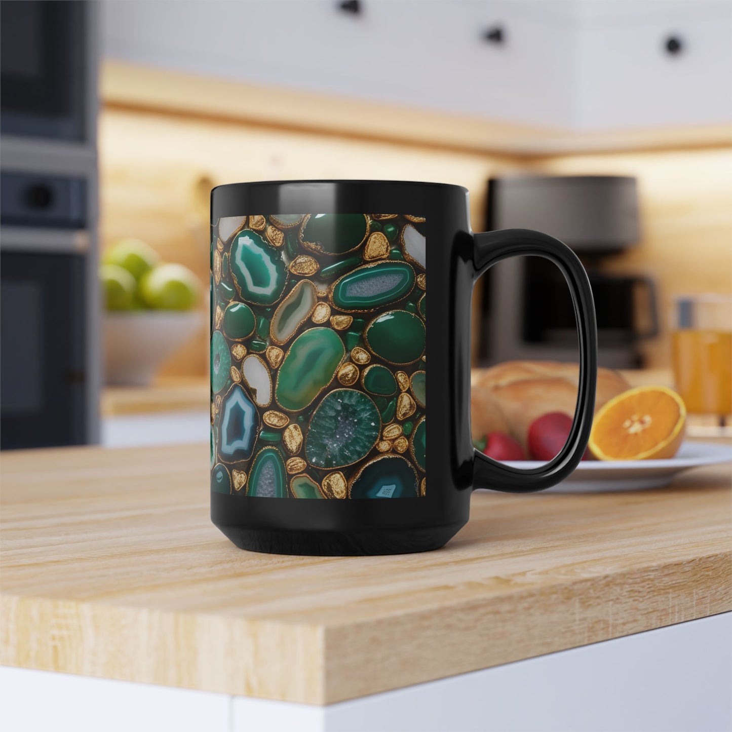 Ceramic Coffee Mug Quartz-Inspired Image Nature Rock Lover Ceramic Tea Cup Flower Garden Lover Geode Agate Look Ceramic Mug