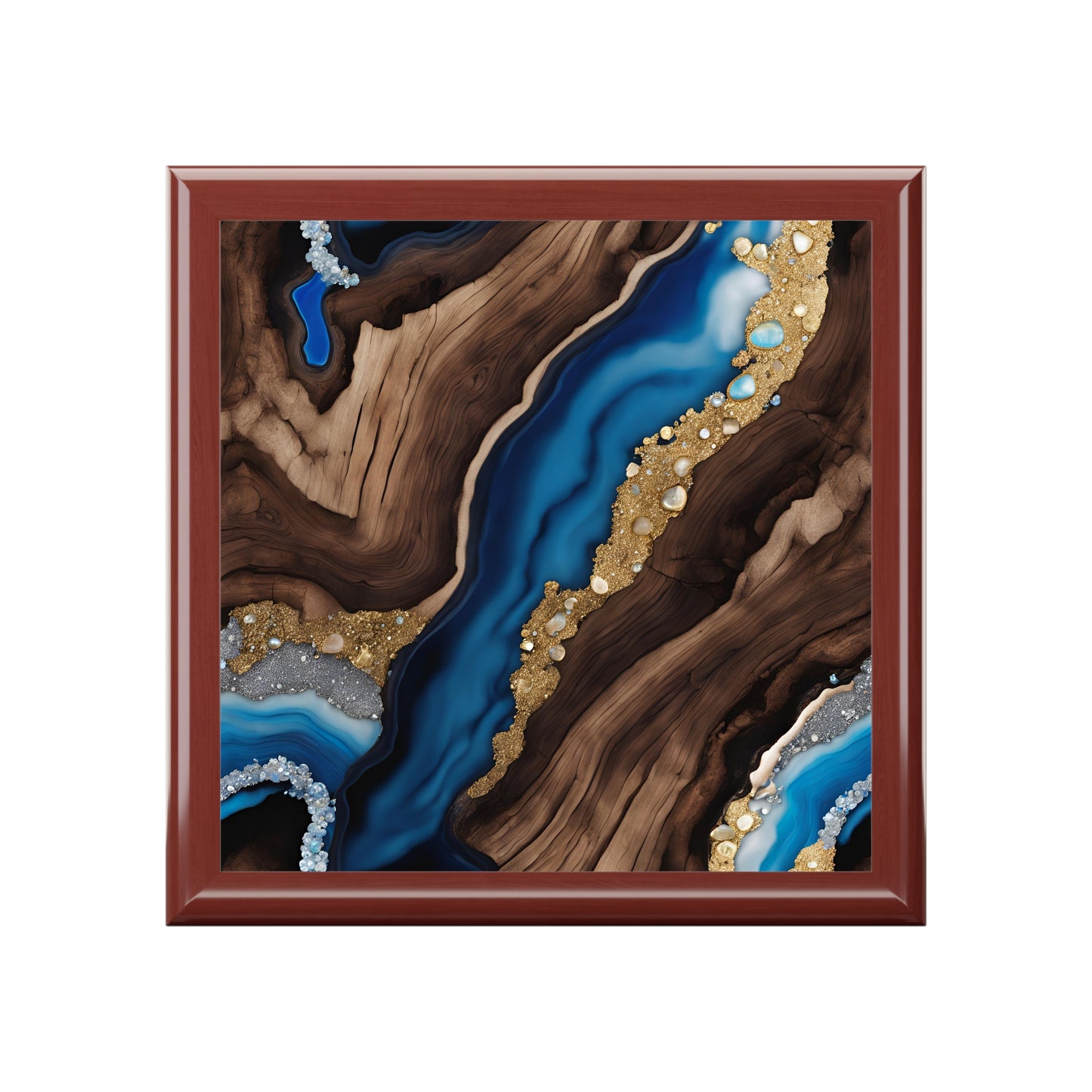 Unique Art Print Design Jewelry Box Trinket Box Bedroom Dresser Decor Vanity Gift Box - 3 colors to choose from