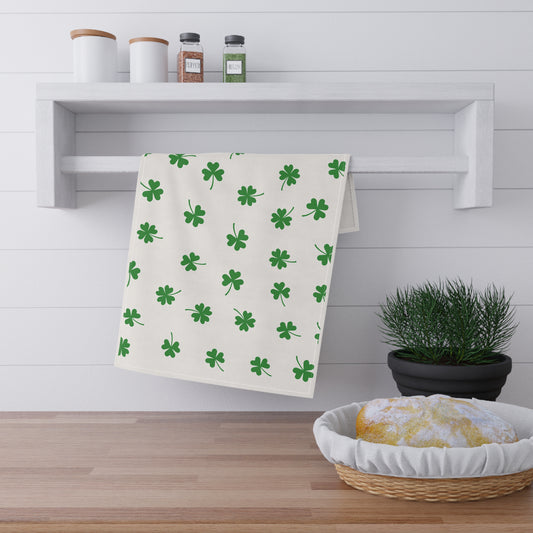 Clover Kitchen Tea Towel Pastel Dish Towel Durable Hand Towel Gift for Her Whimsical Home Decor Decorative Kitchen Cotton Twill