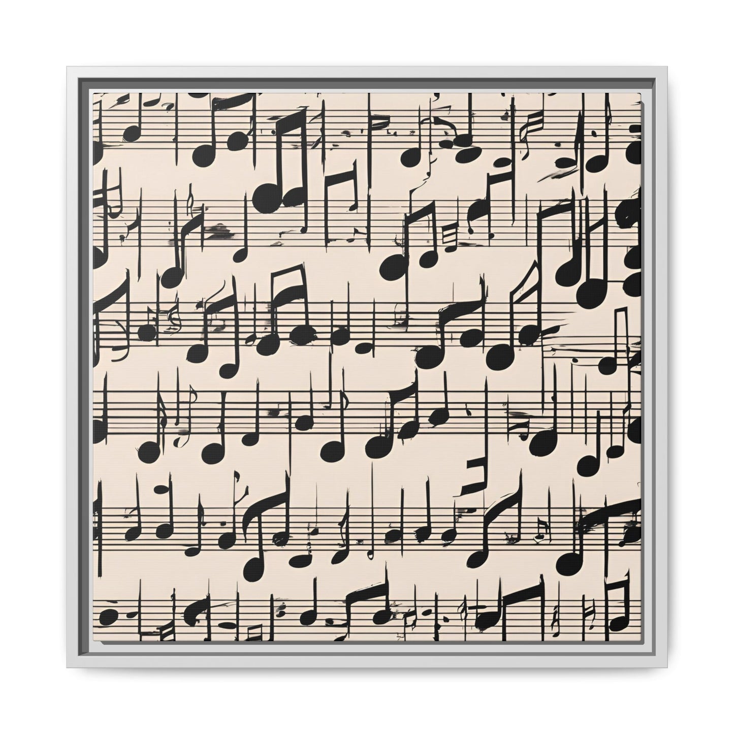 Music-Themed Print Abstract Sheet Music Design Unique Framed Canvas Print Treble Clef Note Wall Art Music Lover Gift Decor 3 frame colors