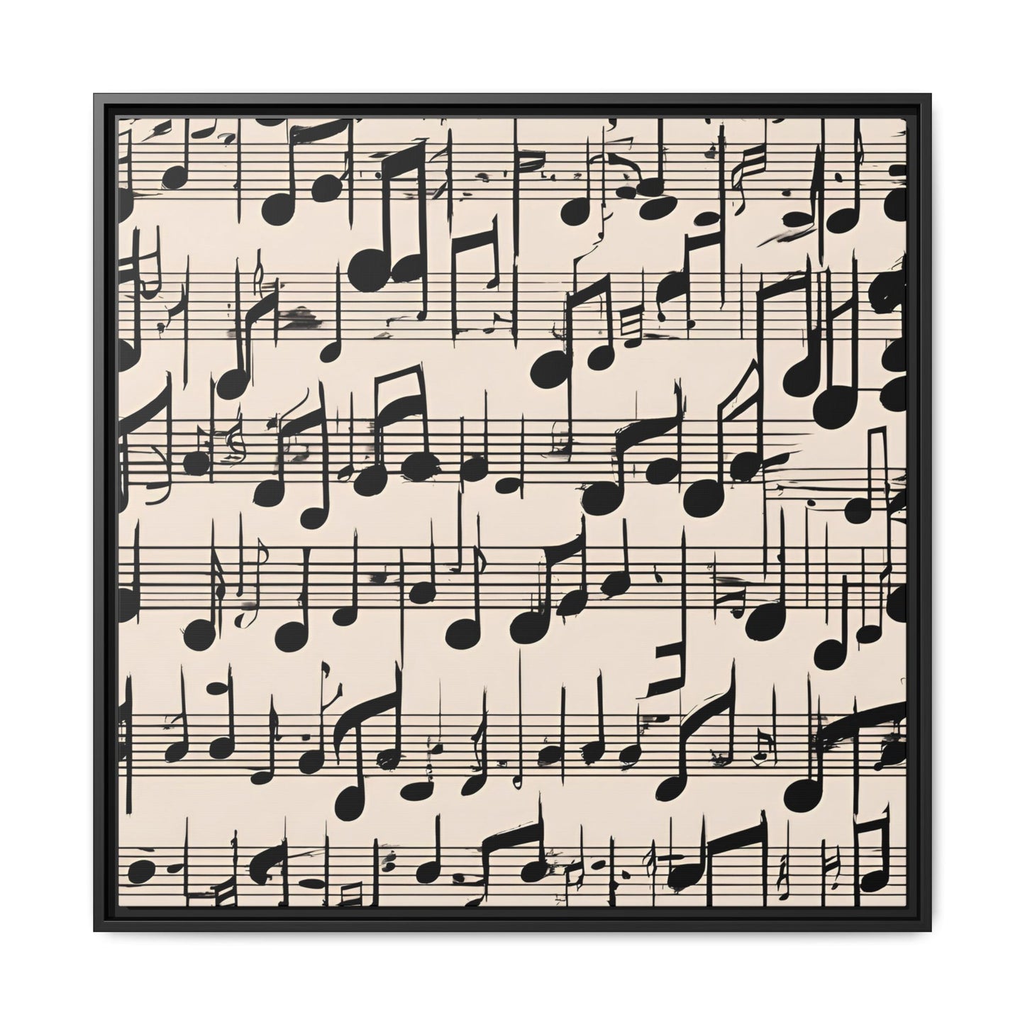 Music-Themed Print Abstract Sheet Music Design Unique Framed Canvas Print Treble Clef Note Wall Art Music Lover Gift Decor 3 frame colors