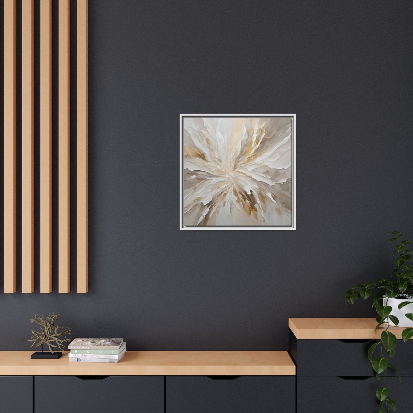 Modern Abstract Floral Design Unique Framed Canvas Wall Art Starburst Gift Nature Lover Gift Garden Lover Gift 3 frame colors