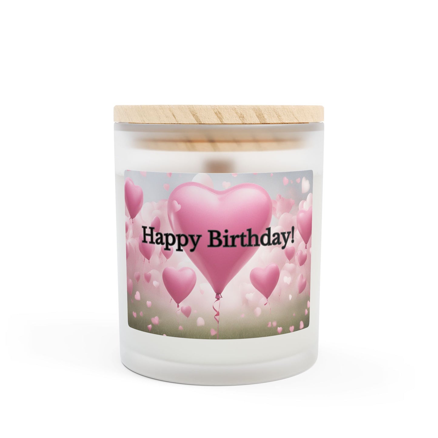 Artisanal Coconut Soy Frosted Glass Candle with Wooden Wick and Raw Maple Lid 11 oz Hand Poured Happy Birthday Candle Marriage Humor