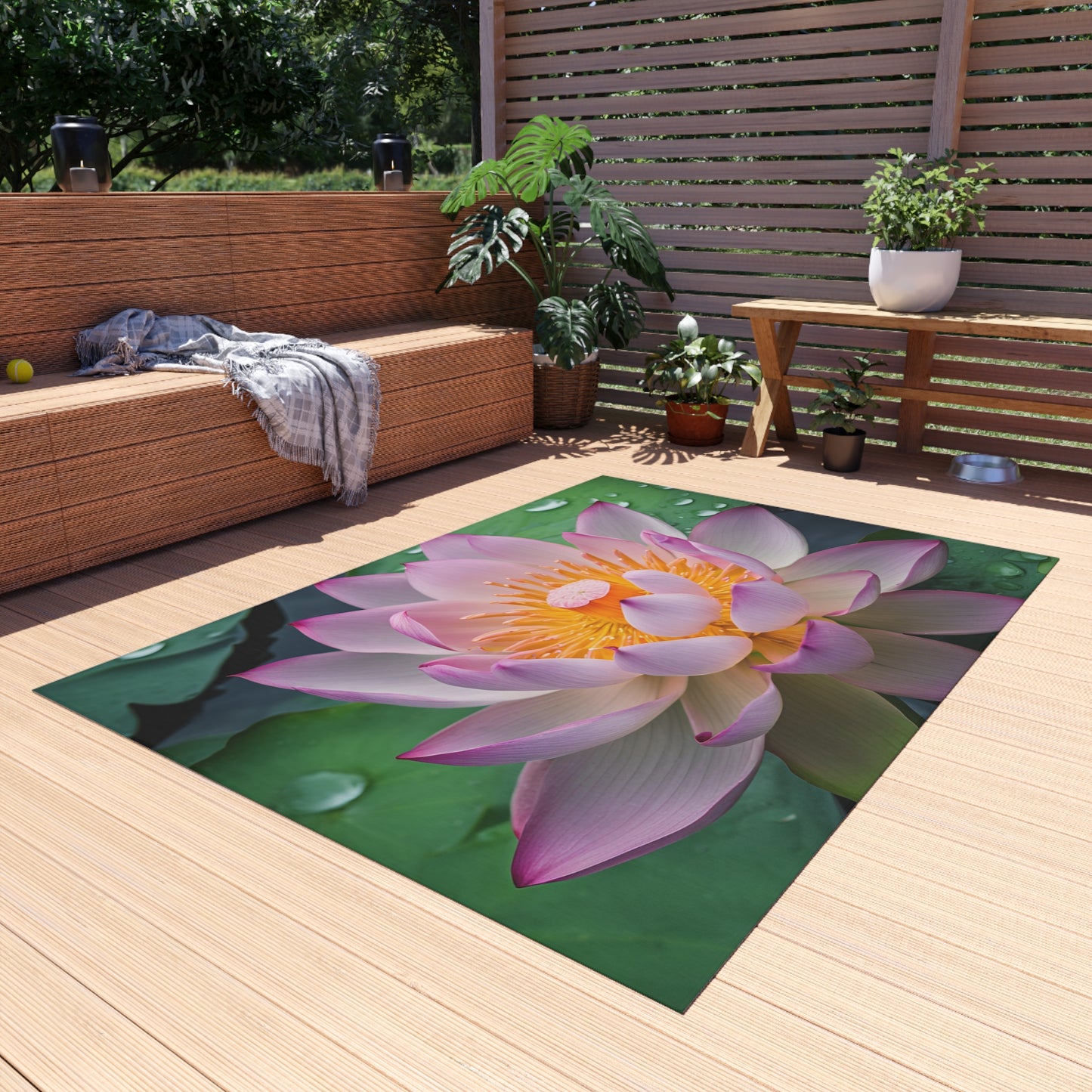 Chenille Outdoor Rug with No-Skid Backing Cozy Outdoor Carpet Patio Decor Gazebo Rug Pool Area Decor Outdoor Kitchen Carpet