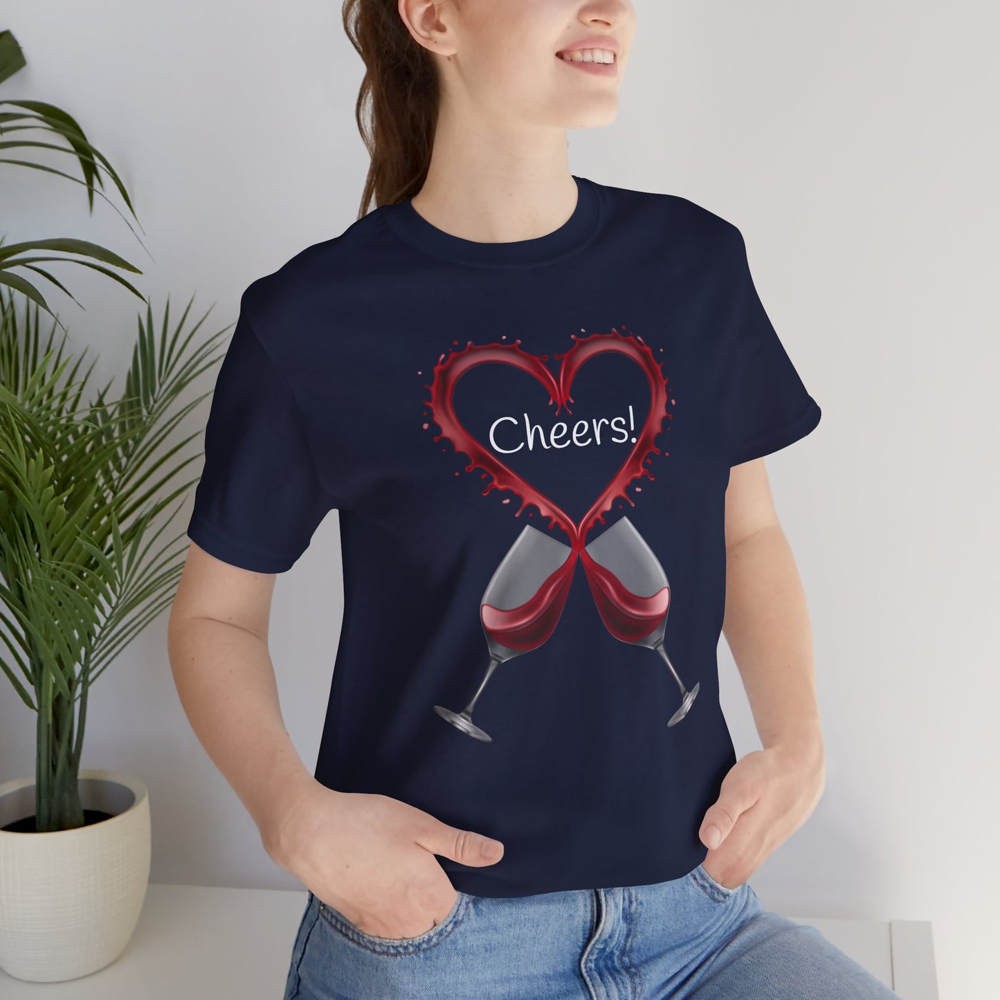 Red Wine Glass Cheers T-Shirt | Wine Lover Foodie Culinary Happy Hour Toast Unisex Sommelier Gift