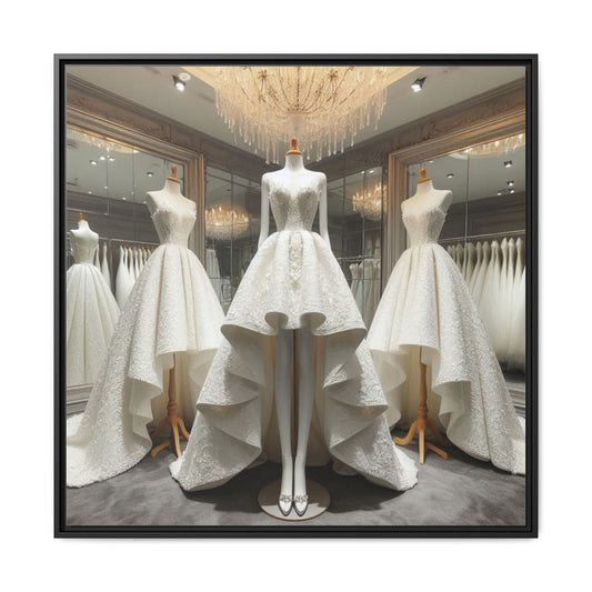 Fashion Formal Wedding Dress Framed Canvas Print Wall Art Unique Fashion Designer Style Haute Couture Fashionista Gift Decor 3 Frame Colors
