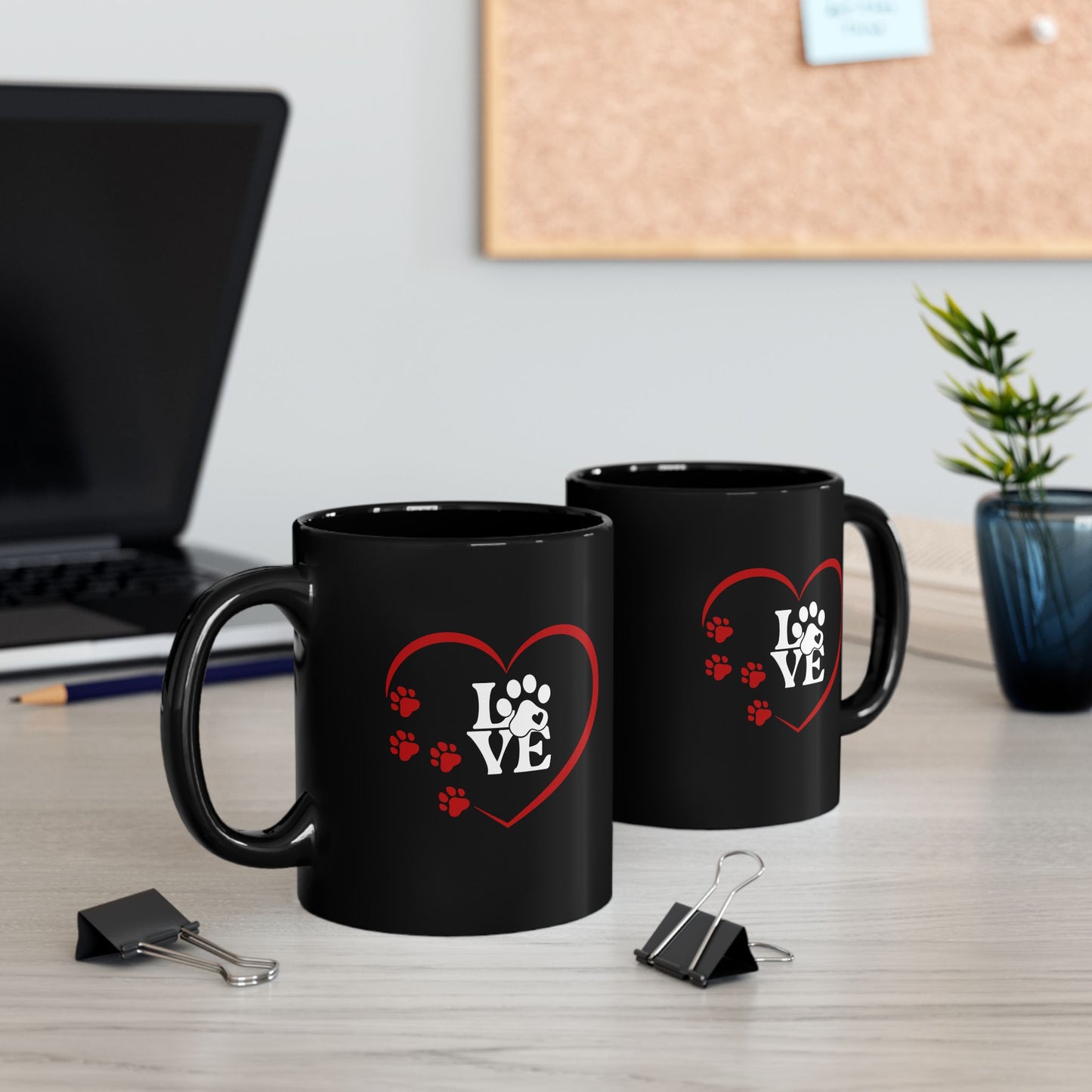 Dog or Cat Lover Coffee Mug | Pet Lover | Animal Lover Gift | Pet Parent Gift Teacup | Paw Print and Heart Gift |