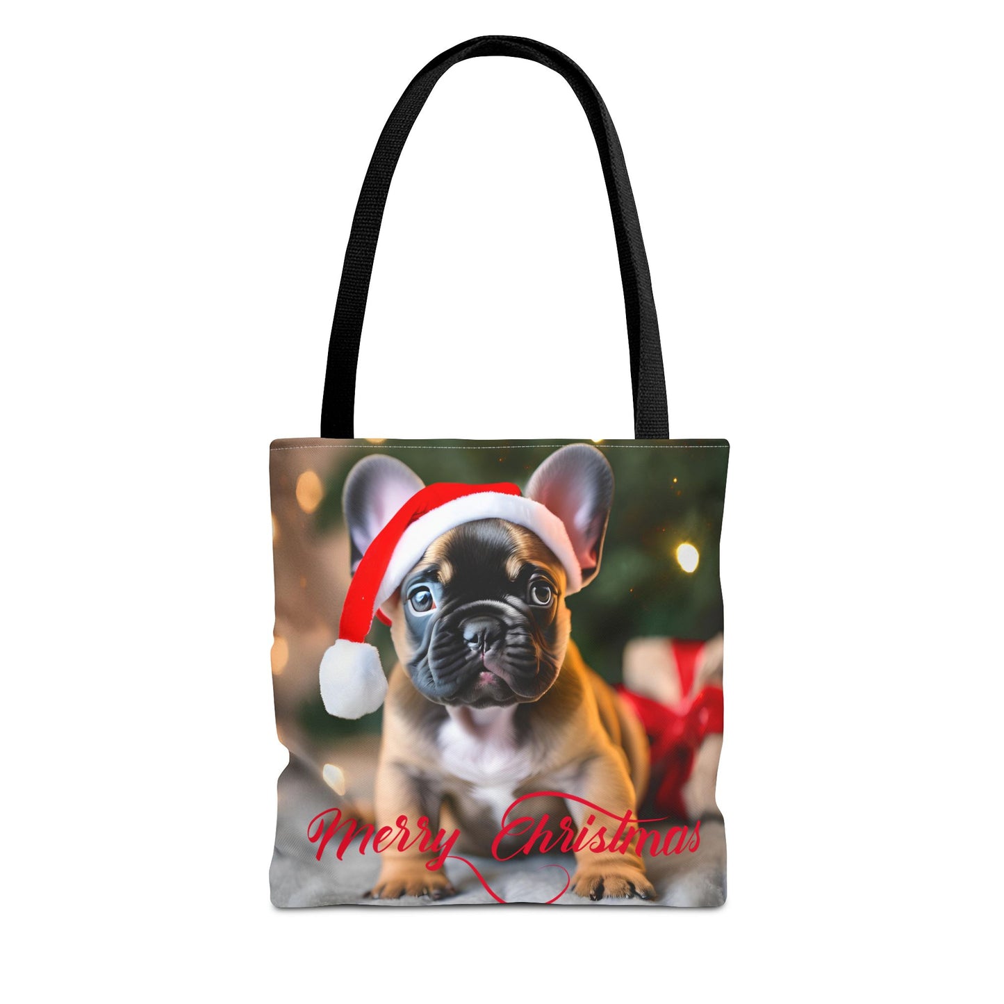 Merry Christmas Pug Tote Bag Holiday Cheer Gift Winter Accessory Reusable Winter Shopping Bag Xmas Dog Lover Gift Unisex Bag for Him Her