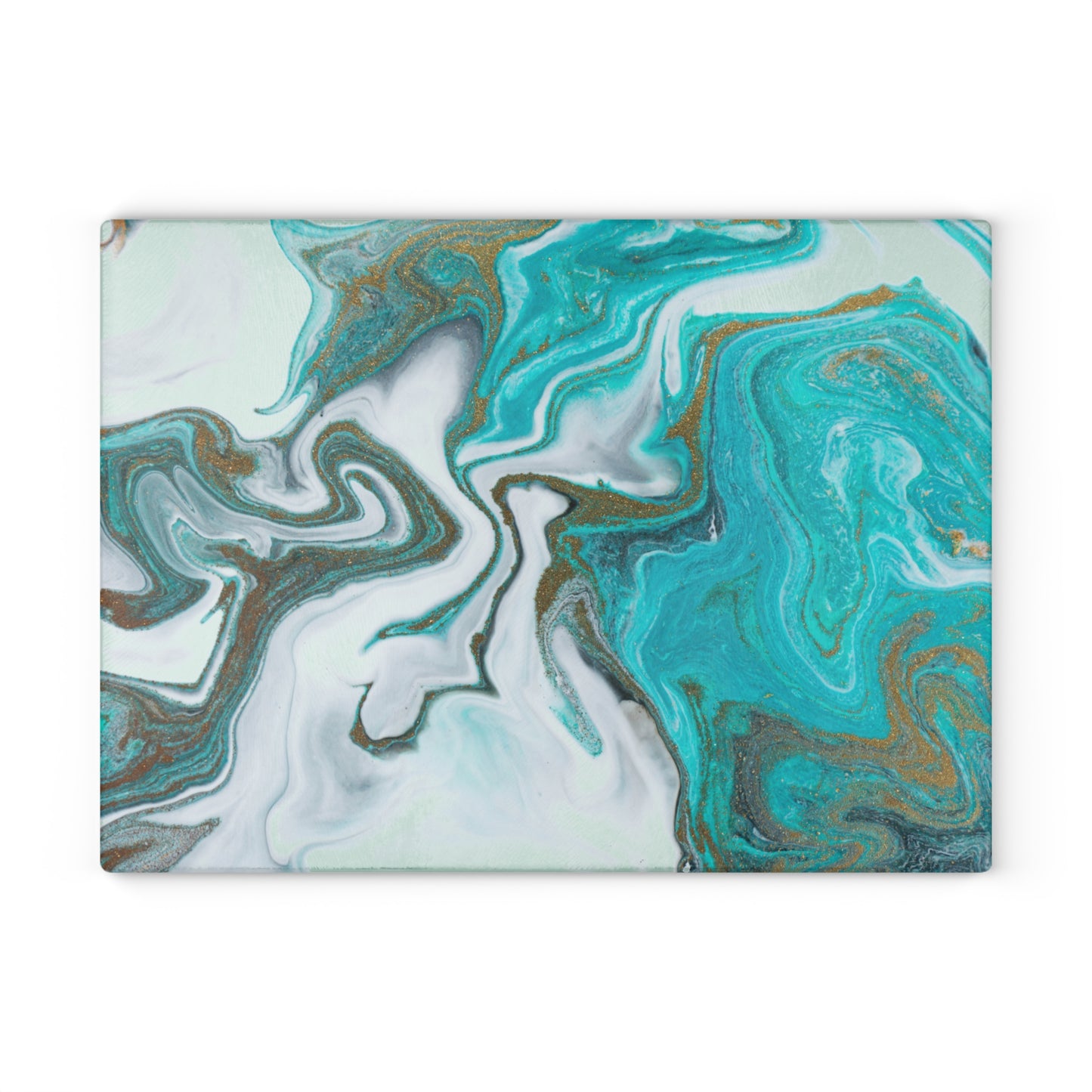 Kitchen Decor Glass Cutting Board Serving Tray with Quartz-look Design Cutting Board Gift for Home Cook Fun Marble-look Charcuterie Board