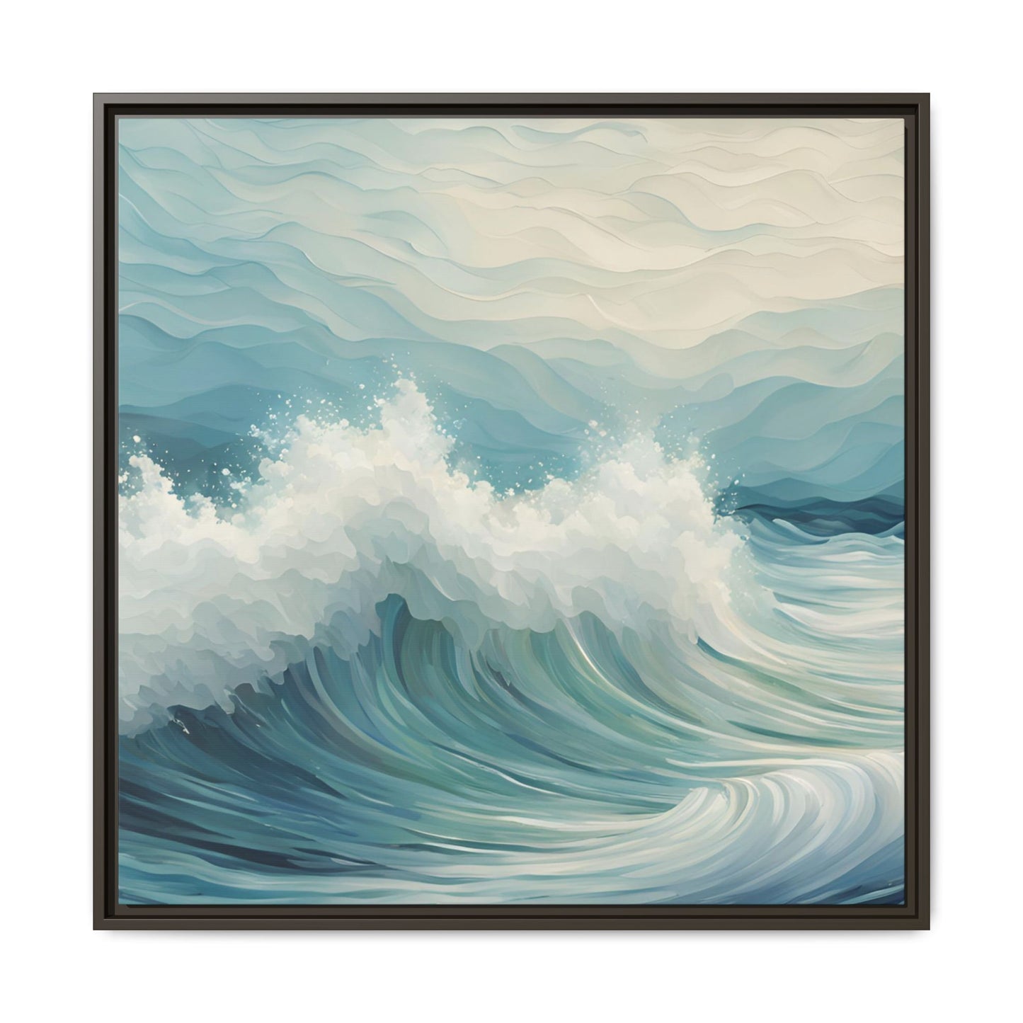 Modern Abstract Wave Design Unique Framed Canvas Wall Art Ocean Beach Gift Nature Lover Gift Underwater Sea Lover Gift 3 frame colors