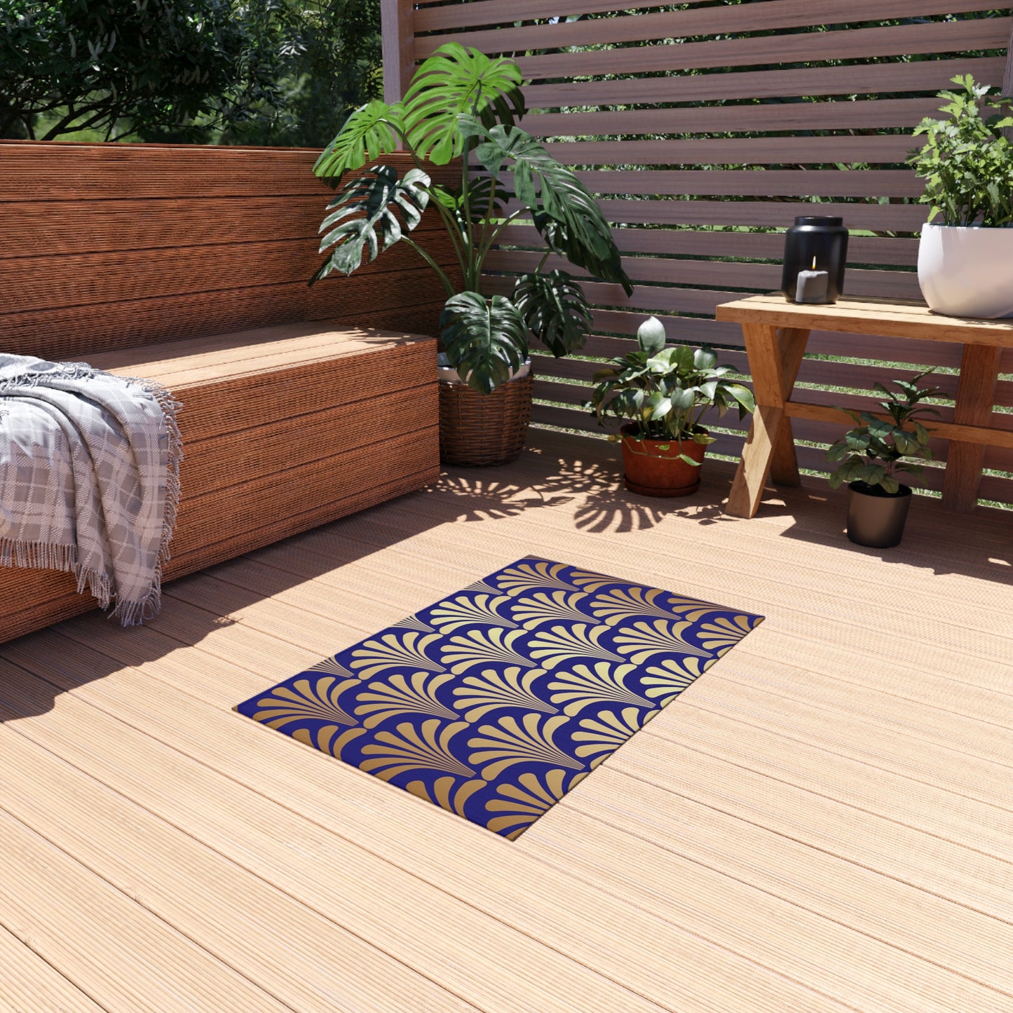 Chenille Outdoor Rug with No-Skid Backing Cozy Outdoor Carpet Patio Decor Gazebo Rug Pool Area Decor Outdoor Kitchen Carpet