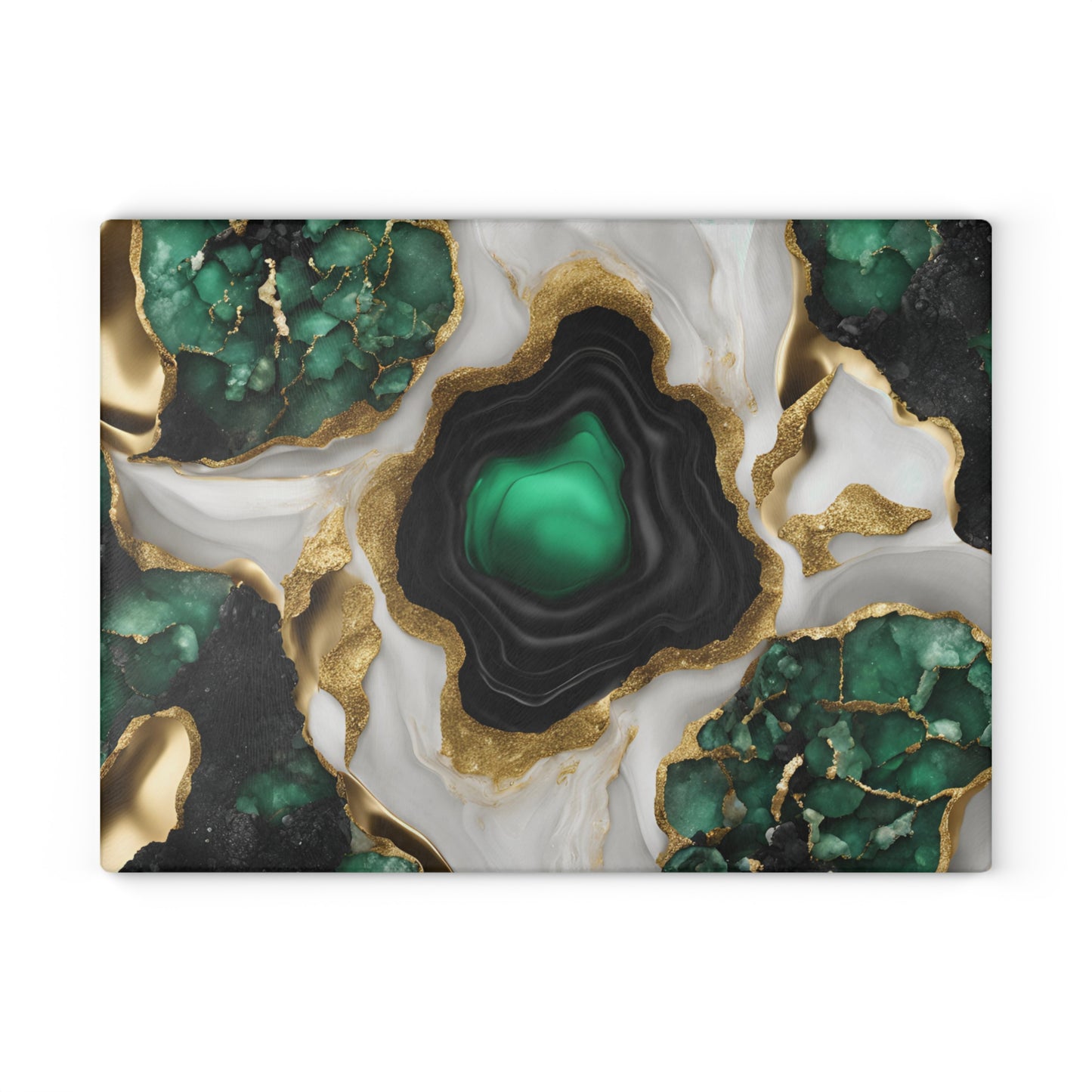 Kitchen Decor Glass Geode-Themed Image Unique Rock Lover Cutting Board Serving Tray Home Cook Gift Colorful Glass Charcuterie Board