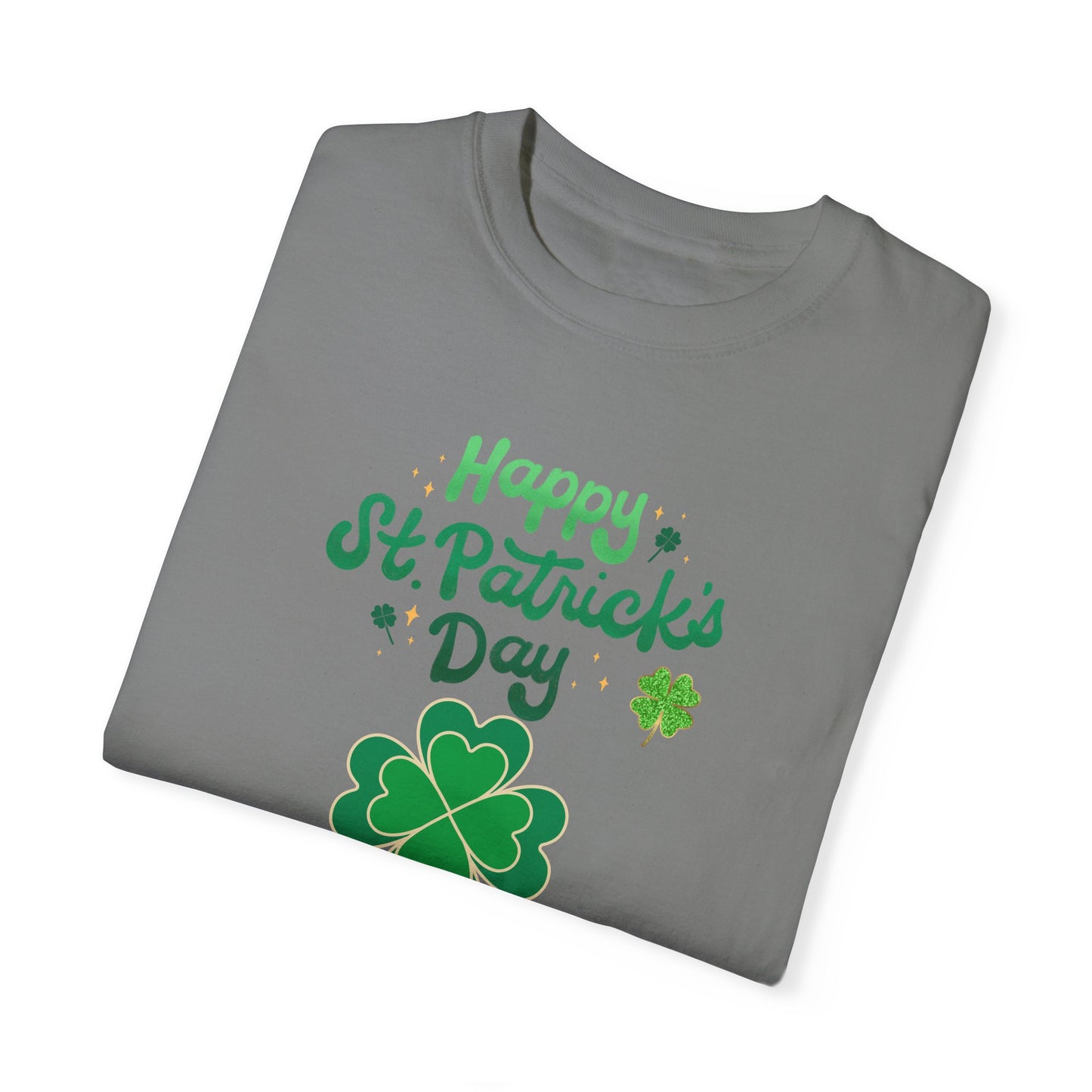 St. Patrick's Day T-Shirt Unisex Comfort Colors Relaxed Fit Garment-Dyed Tee 4 Leaf Clover Shirt Irish Themed Gift