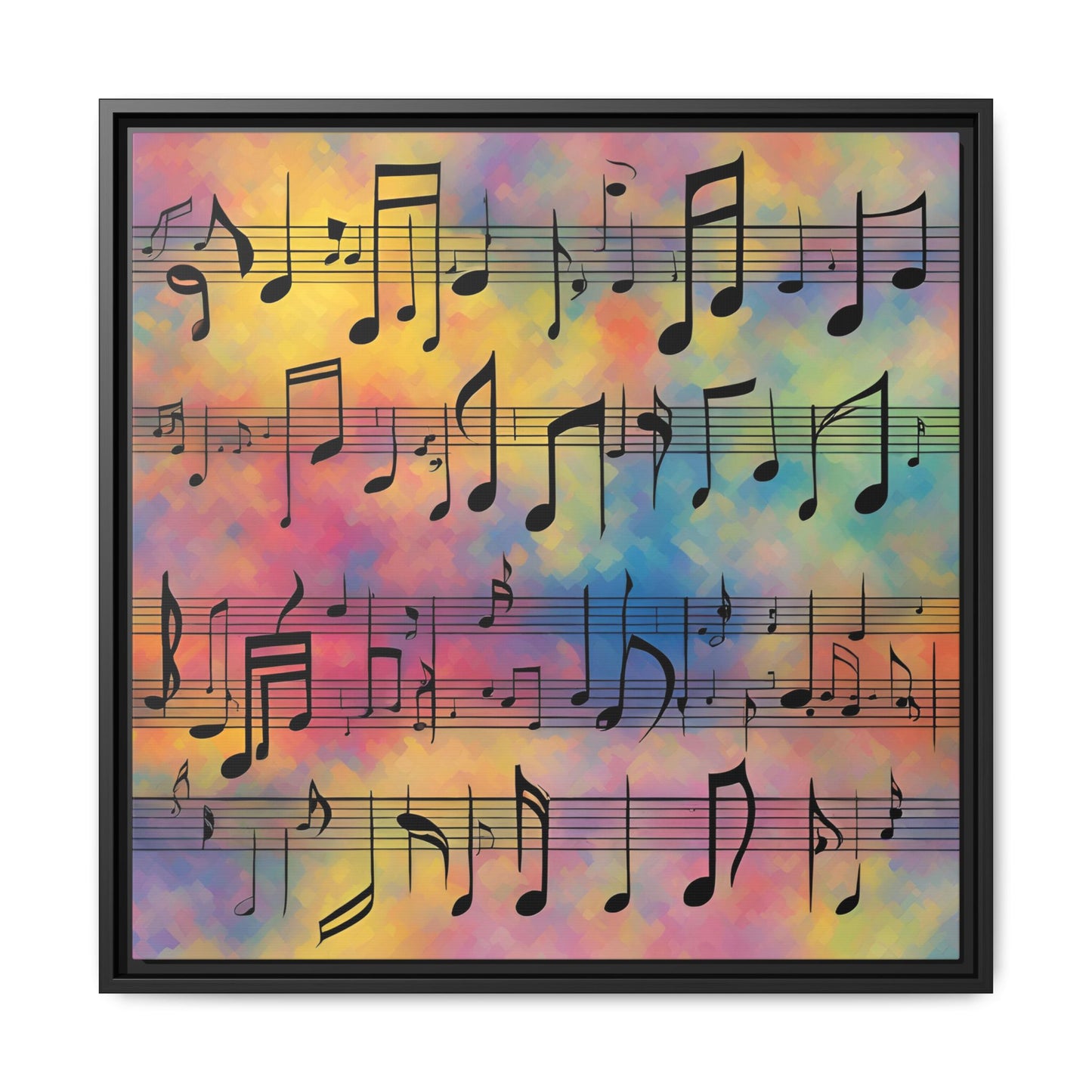Modern Music-Themed Print Abstract Design Unique Framed Canvas Print Sheet Music Wall Art Music Lover Gift Decor 3 frame colors