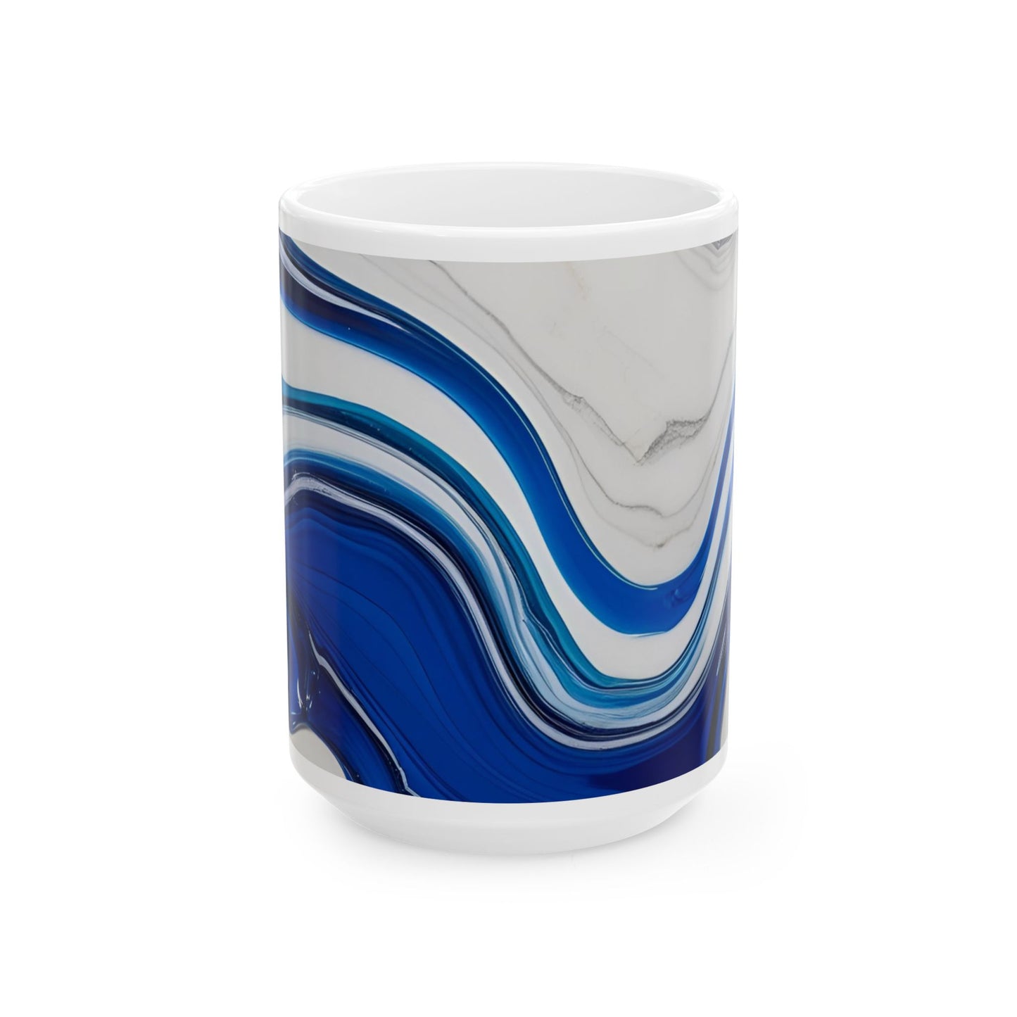 Ceramic Coffee Mug Modern Wave Design Mug Tea Cup Oceanic Swirl Design Salt Life Surfer Beachy Theme Ceramic Mug