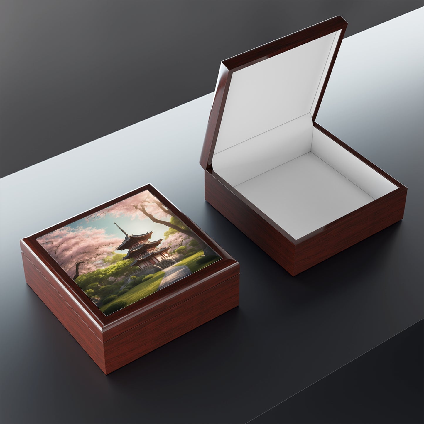 Unique Art Print Design Jewelry Box Trinket Box Bedroom Dresser Decor Vanity Gift Box - 3 colors to choose from