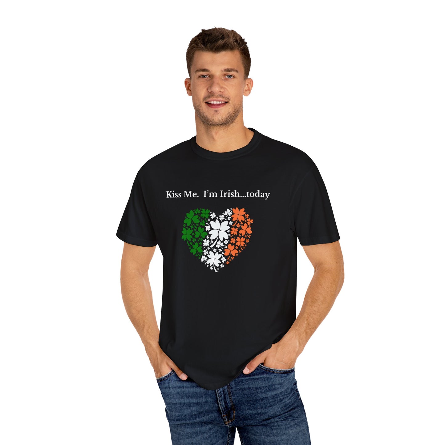 St. Patrick's Day T-Shirt Unisex Comfort Colors Relaxed Fit Garment-Dyed Tee 4 Leaf Clover Shirt Irish Themed Gift