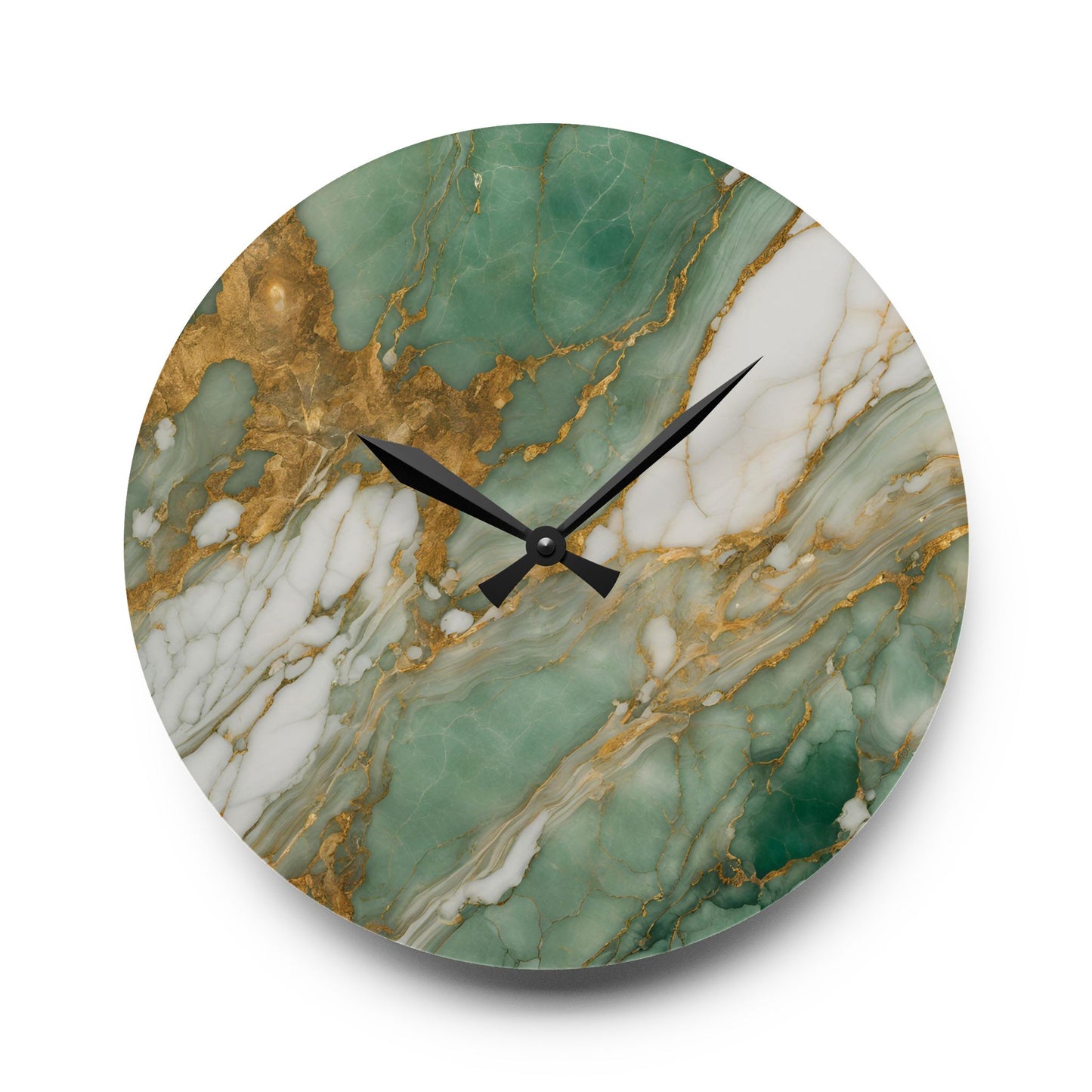 Acrylic Stone-Look Calacatta Quartz-Inspired Unique Design Acrylic Wall Clock Agate Crystal Lover Gemologist Gift Nature Lover Rock Gift