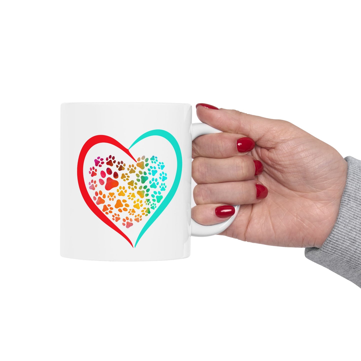 Dog or Cat Lover Ceramic Mug | Pet Lover | Animal Lover Paw Print Mug | Pet Lover Gift |