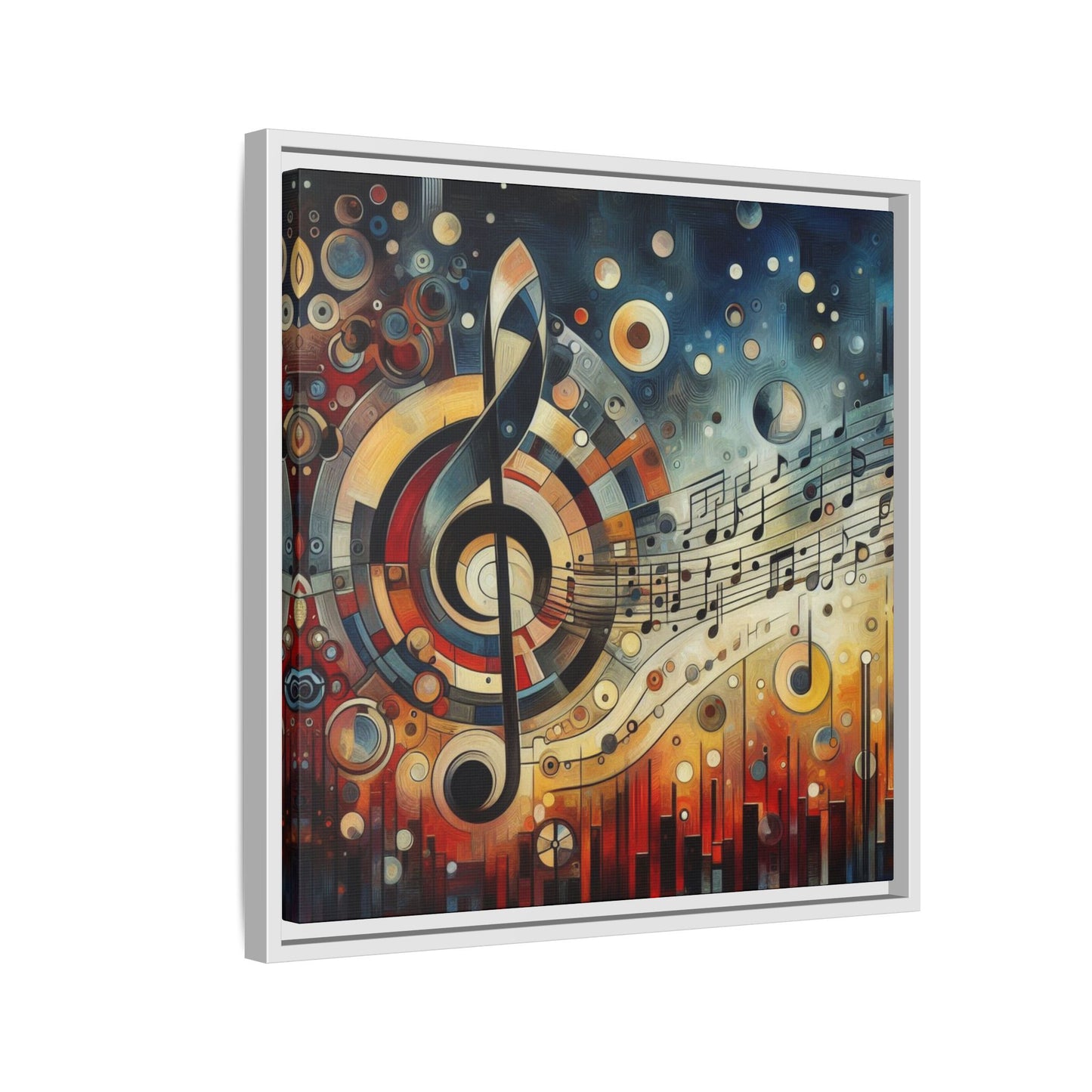 Modern Music-Themed Print Abstract Design Unique Framed Canvas Print Treble Clef Note Wall Art Music Lover Gift Decor 3 frame colors