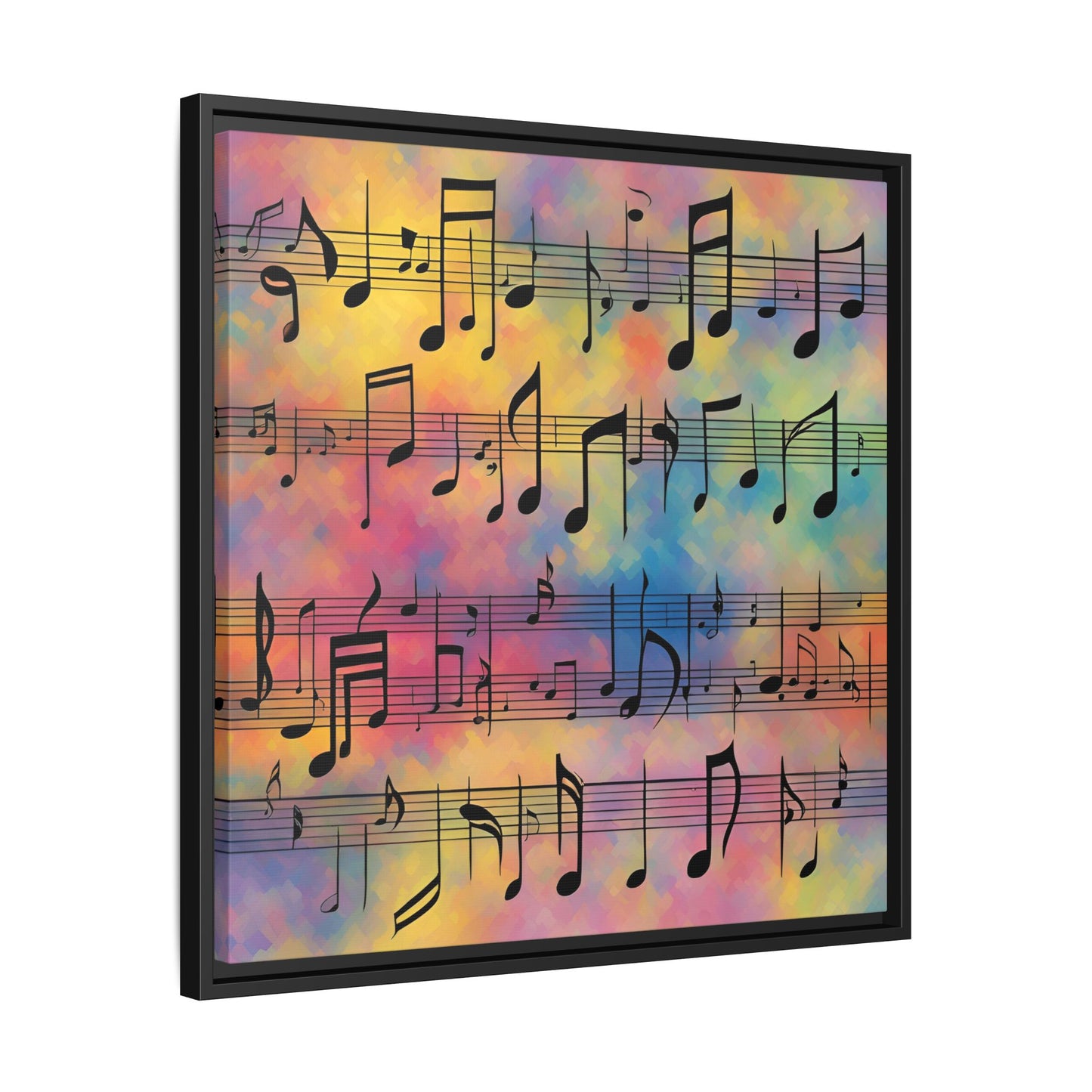 Modern Music-Themed Print Abstract Design Unique Framed Canvas Print Sheet Music Wall Art Music Lover Gift Decor 3 frame colors