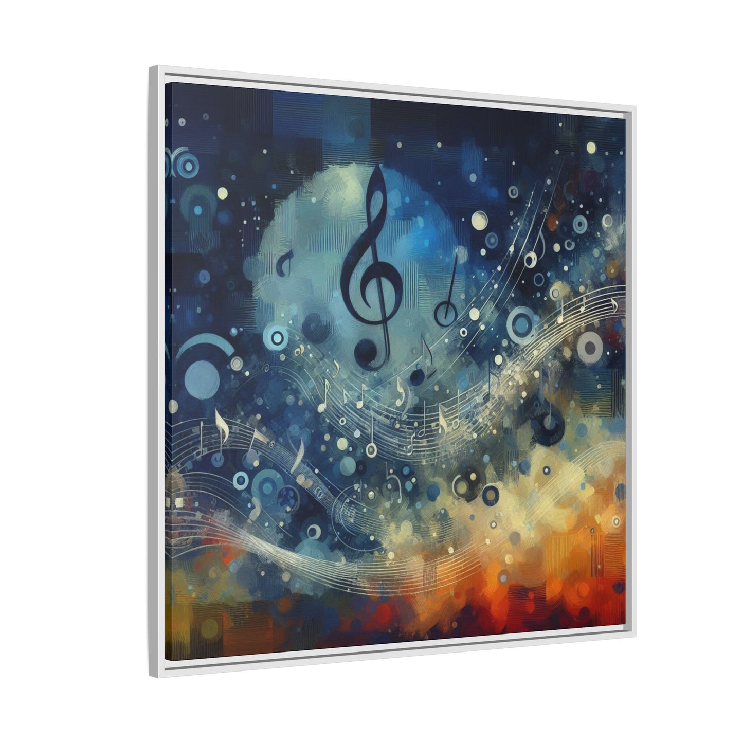 Modern Music-Themed Print Abstract Design Unique Framed Canvas Print Treble Clef Note Wall Art Music Lover Gift Decor 3 frame colors