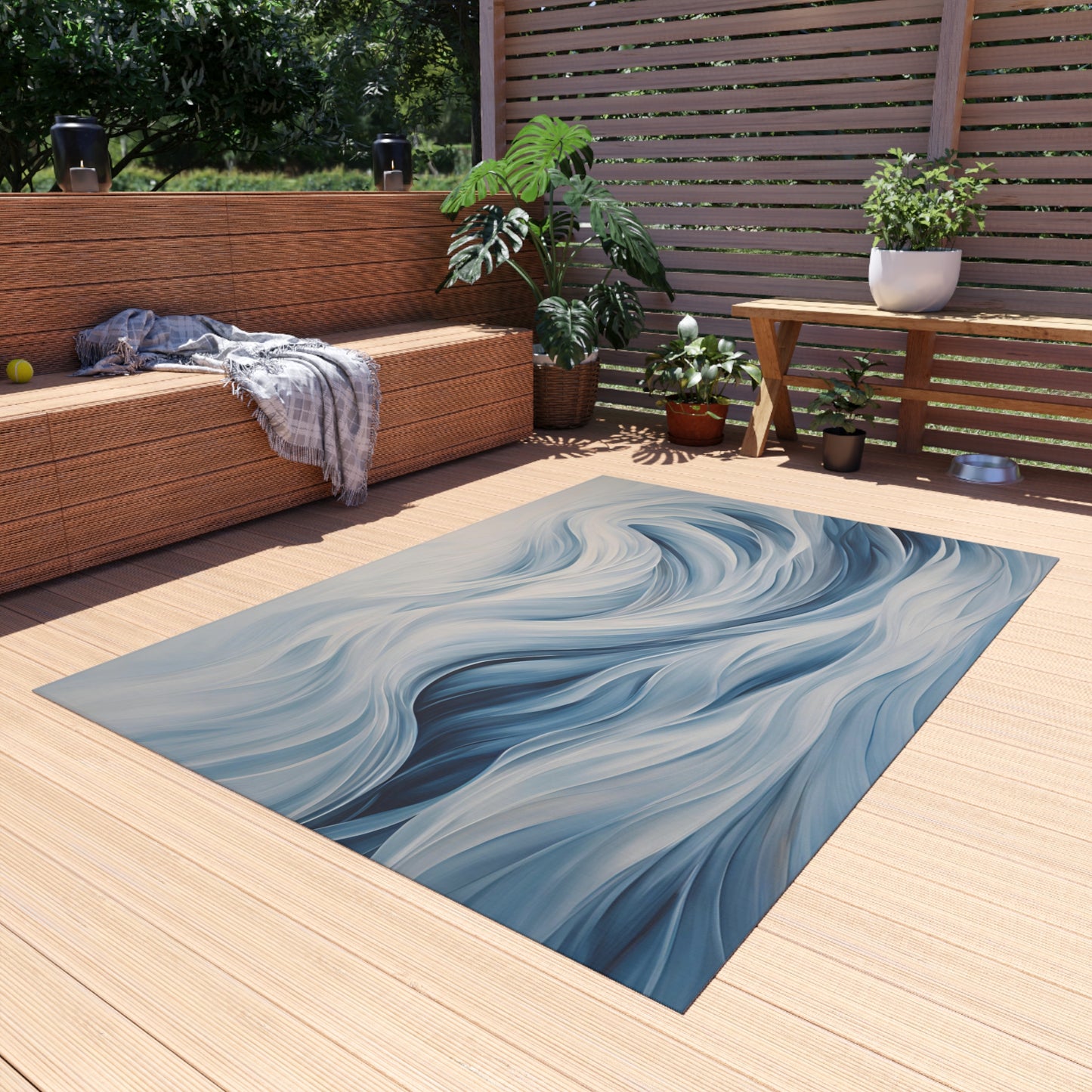 Chenille Outdoor Rug with No-Skid Backing Cozy Outdoor Carpet Patio Decor Gazebo Rug Pool Area Decor Outdoor Kitchen Carpet