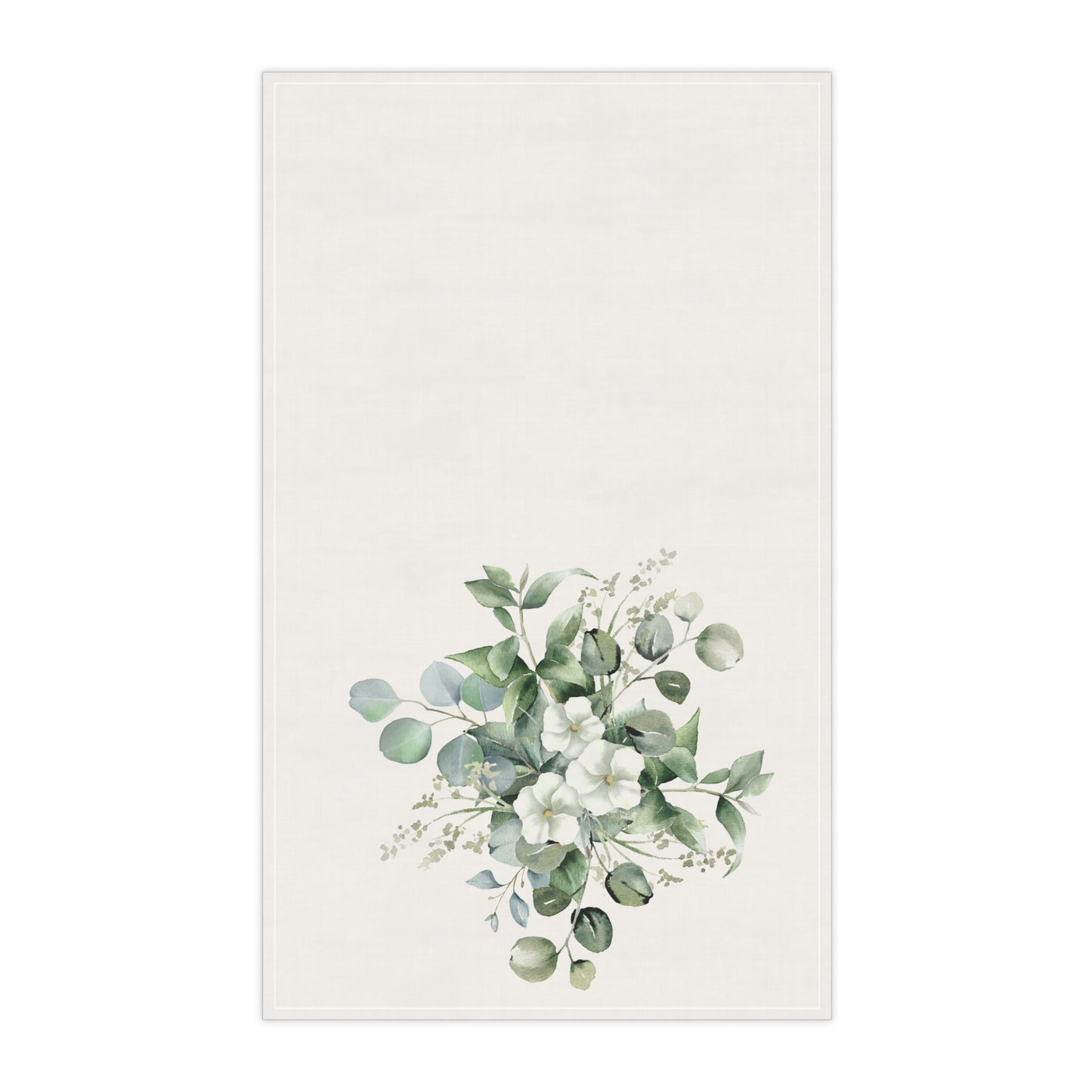 Eucalyptus Floral Pastel Kitchen Tea Towel Durable Hand Towel Gift for Flower Lover Whimsical Home Decor Decorative Kitchen Cotton Twill