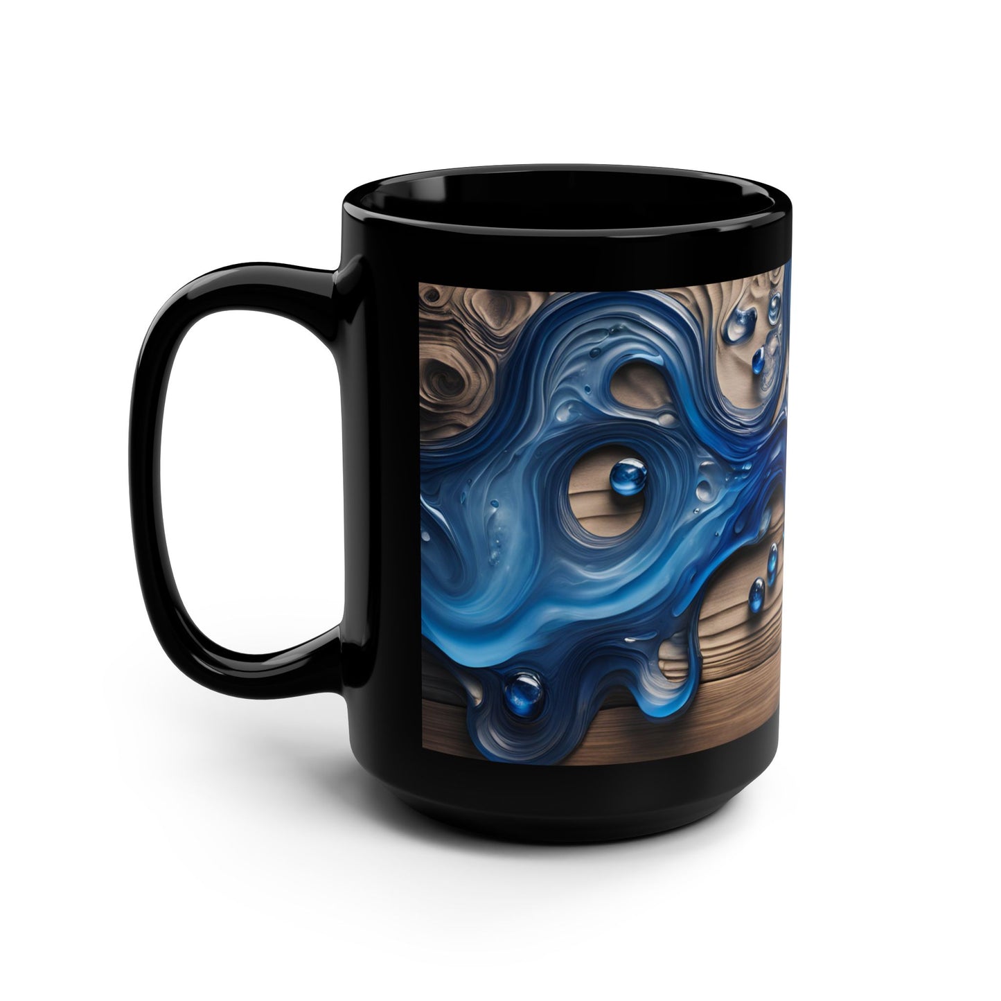 Ceramic Coffee Mug Wood-Inspired Image Nature Lover Ceramic Teacup Gardener Gift Colorful Unique Wave-look 15oz Ceramic Mug