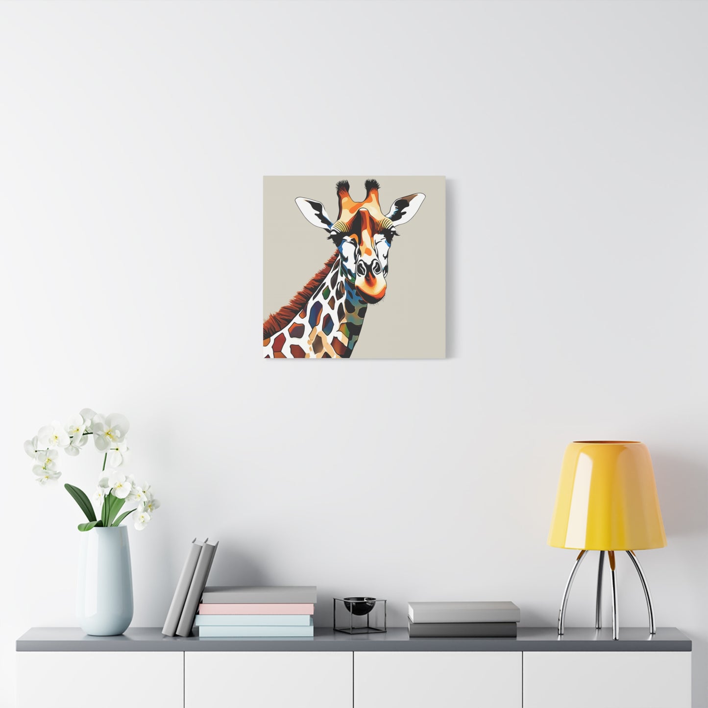 Giraffe Print Wall Art | Matte Canvas, Stretched, 1.25" | Modern Art | Animal Lover |