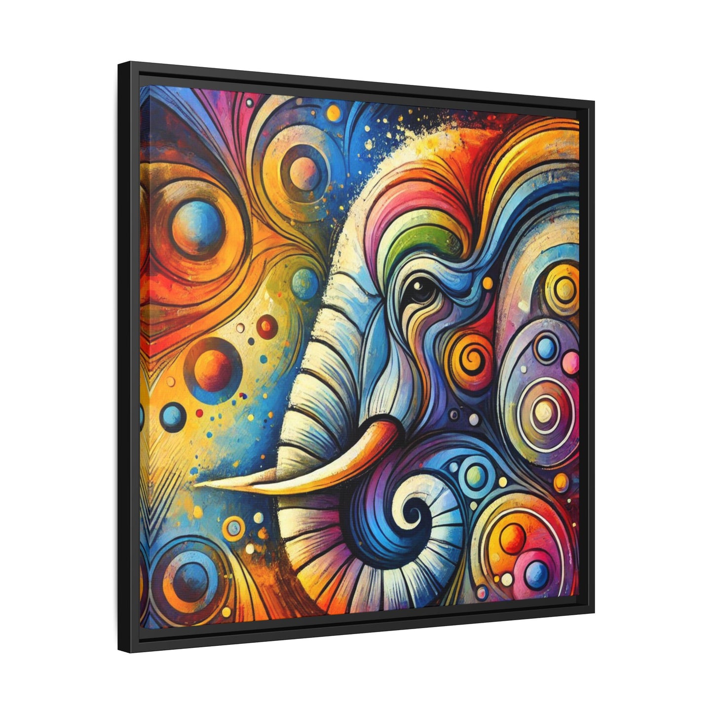 Modern Elephant Print Abstract Design Unique Framed Canvas Print African Wall Art Animal Lover Gift Nature Lover Decor 3 frame colors