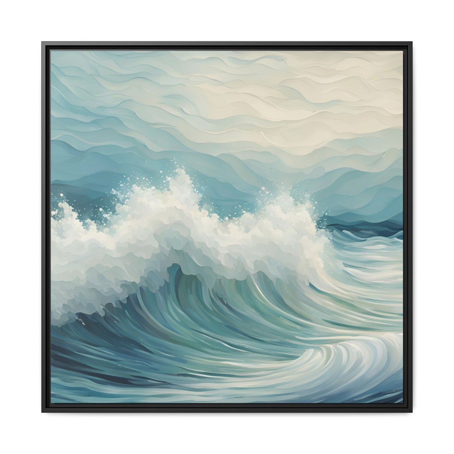 Modern Abstract Wave Design Unique Framed Canvas Wall Art Ocean Beach Gift Nature Lover Gift Underwater Sea Lover Gift 3 frame colors