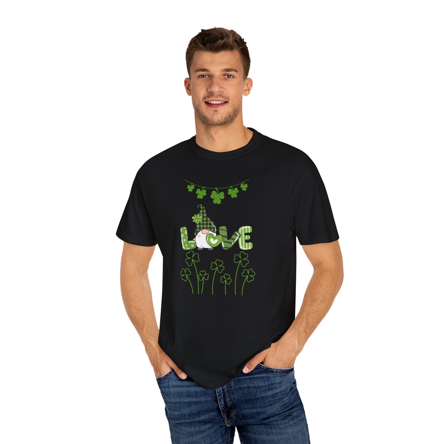 St. Patrick's Day T-Shirt Unisex Comfort Colors Relaxed Fit Garment-Dyed Tee 4 Leaf Clover Shirt Irish Themed Gift