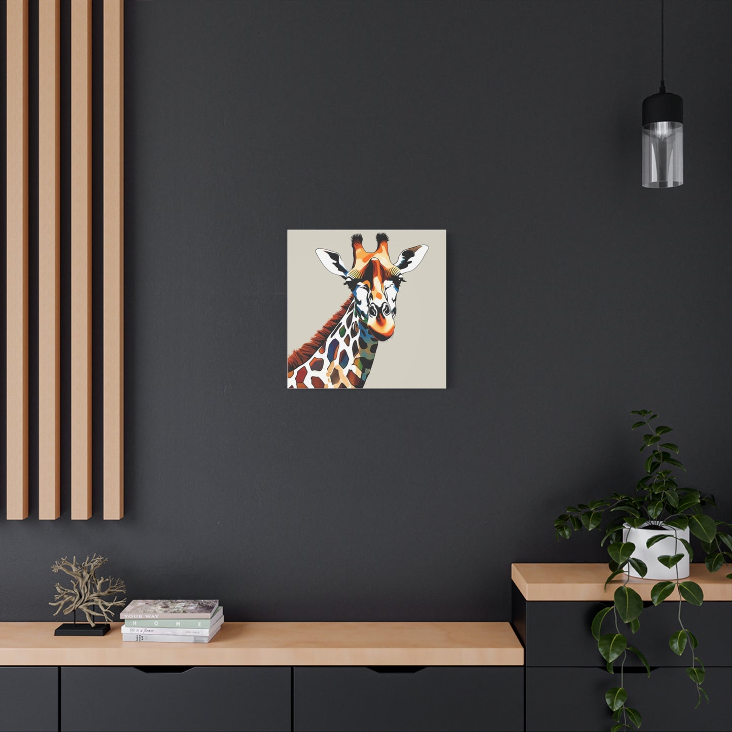 Giraffe Print Wall Art | Matte Canvas, Stretched, 1.25" | Modern Art | Animal Lover |