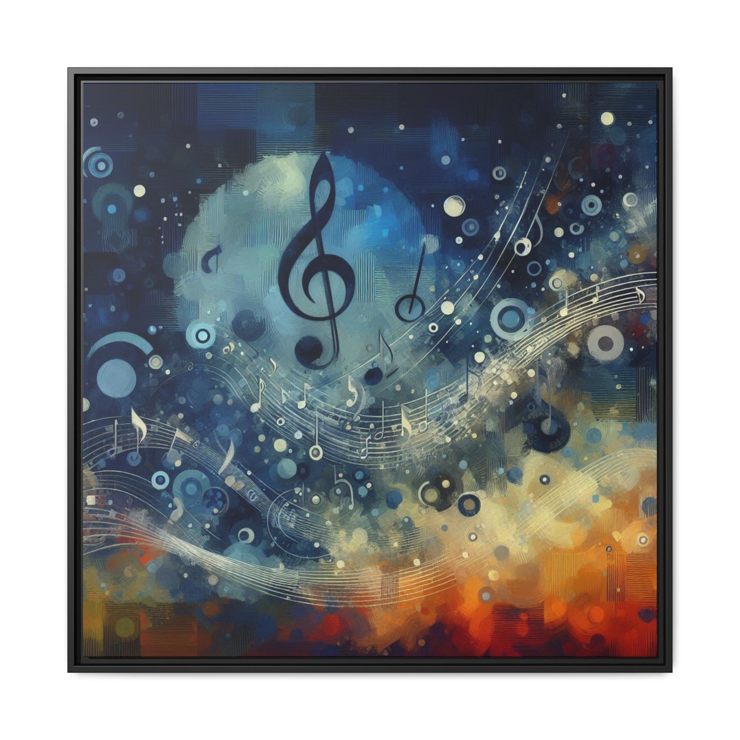 Modern Music-Themed Print Abstract Design Unique Framed Canvas Print Treble Clef Note Wall Art Music Lover Gift Decor 3 frame colors